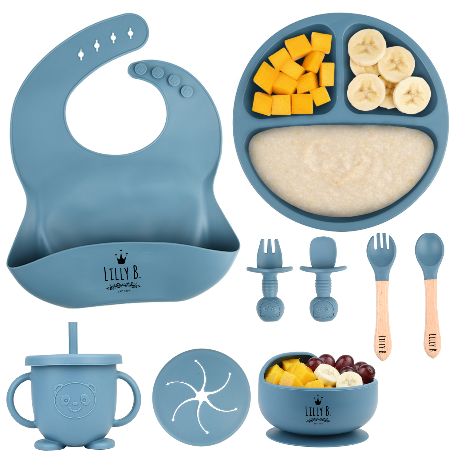  Baby Weaning Set – 9pc BPA Free Silicone Weaning Set