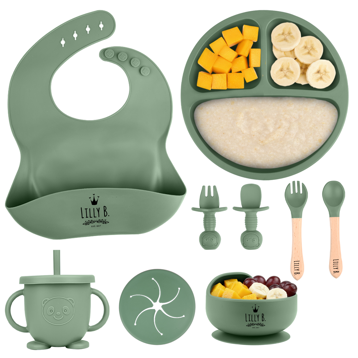  Baby Weaning Set – 9pc BPA Free Silicone Weaning Set