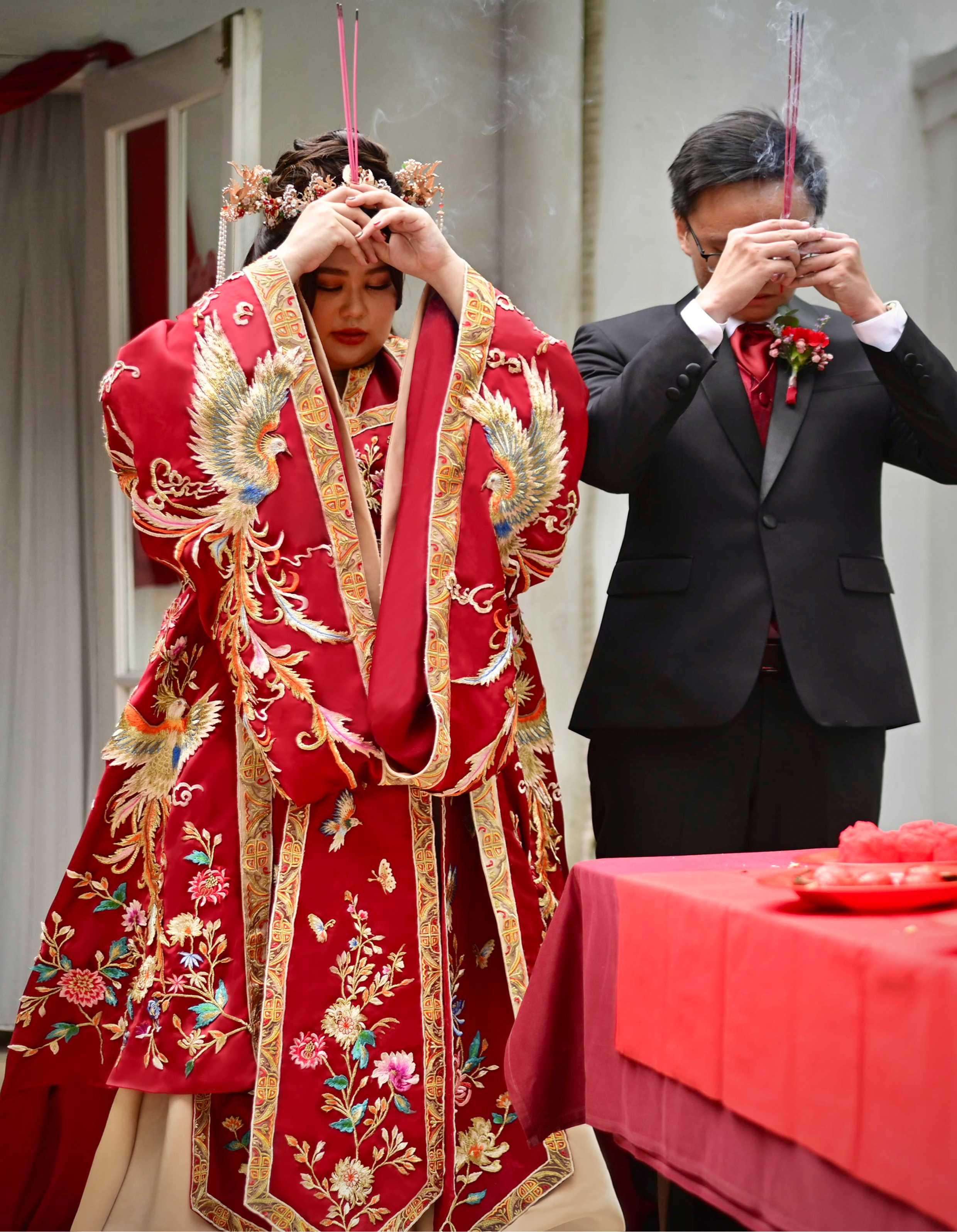 CC001- Red Phoenix Embroidery Hanfu