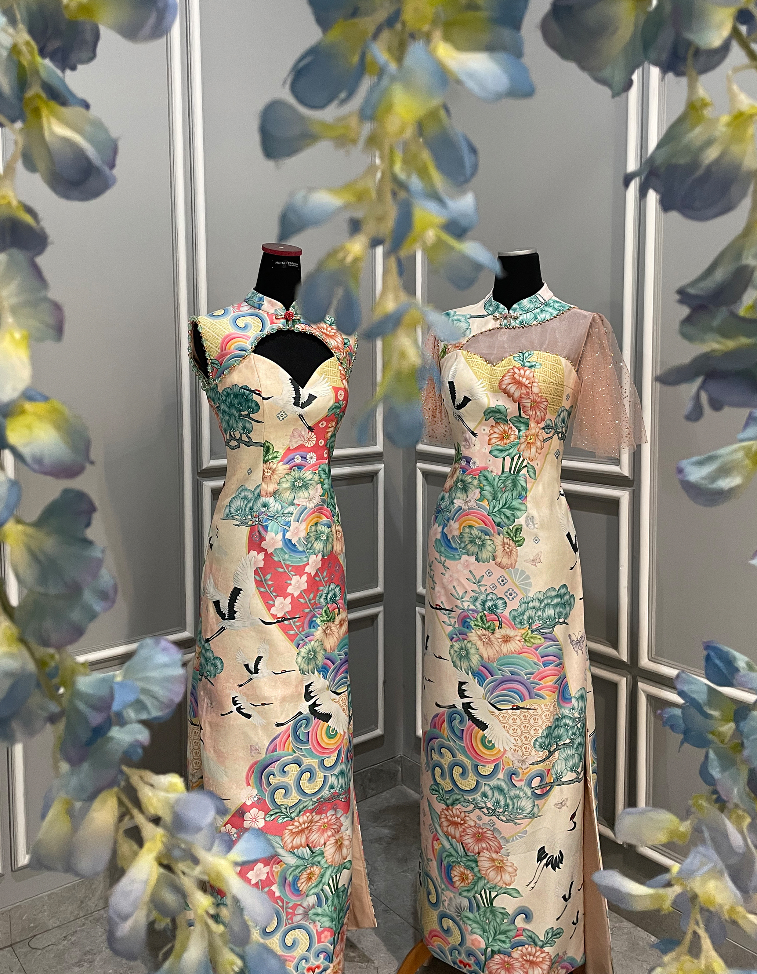 CC008- Pastel-hues Printed Cheongsam