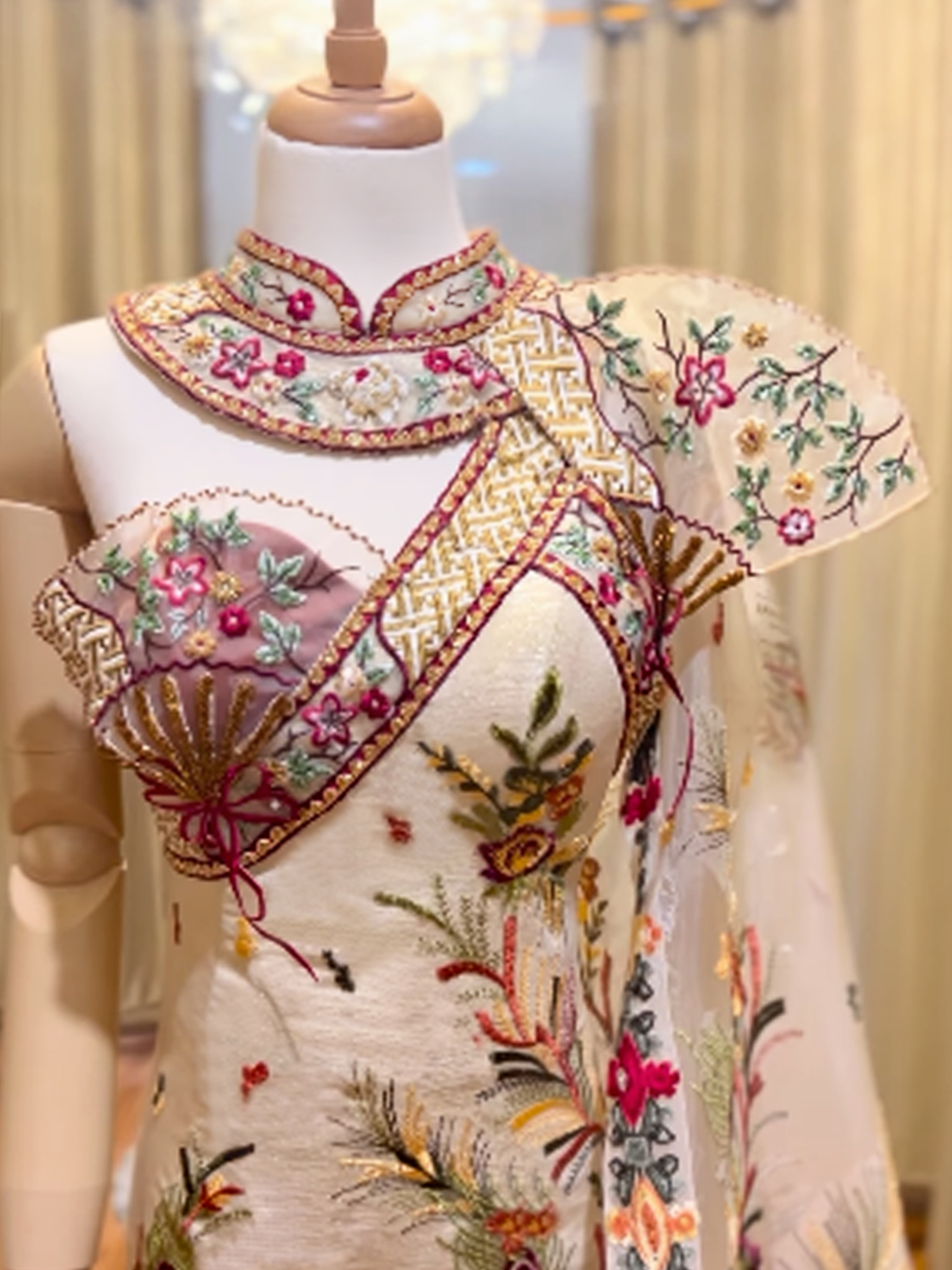 CC011- Assymetrical Gold Tiger Cheongsam