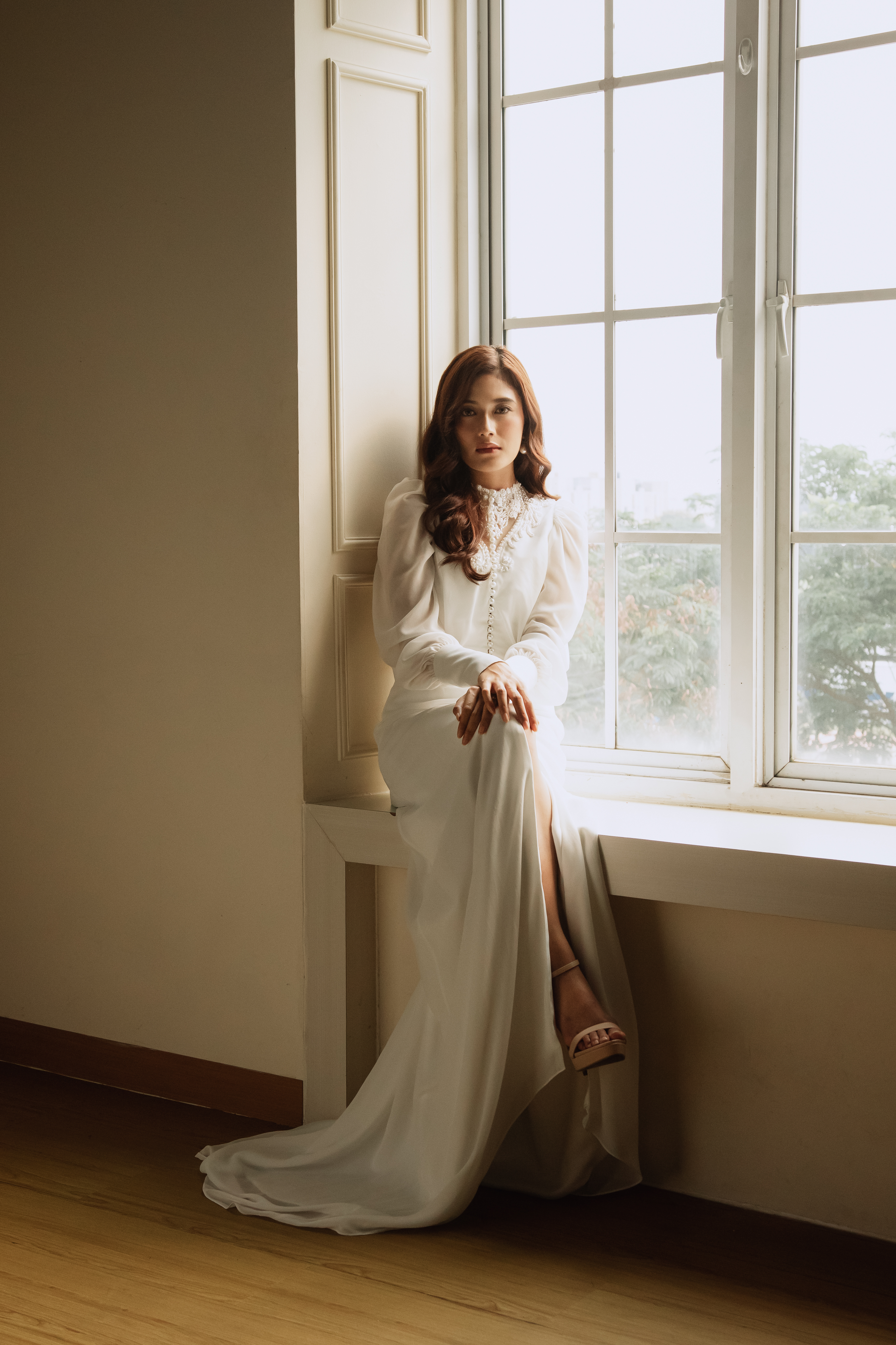 WC003 -  Effortless sheer and flowy white dress