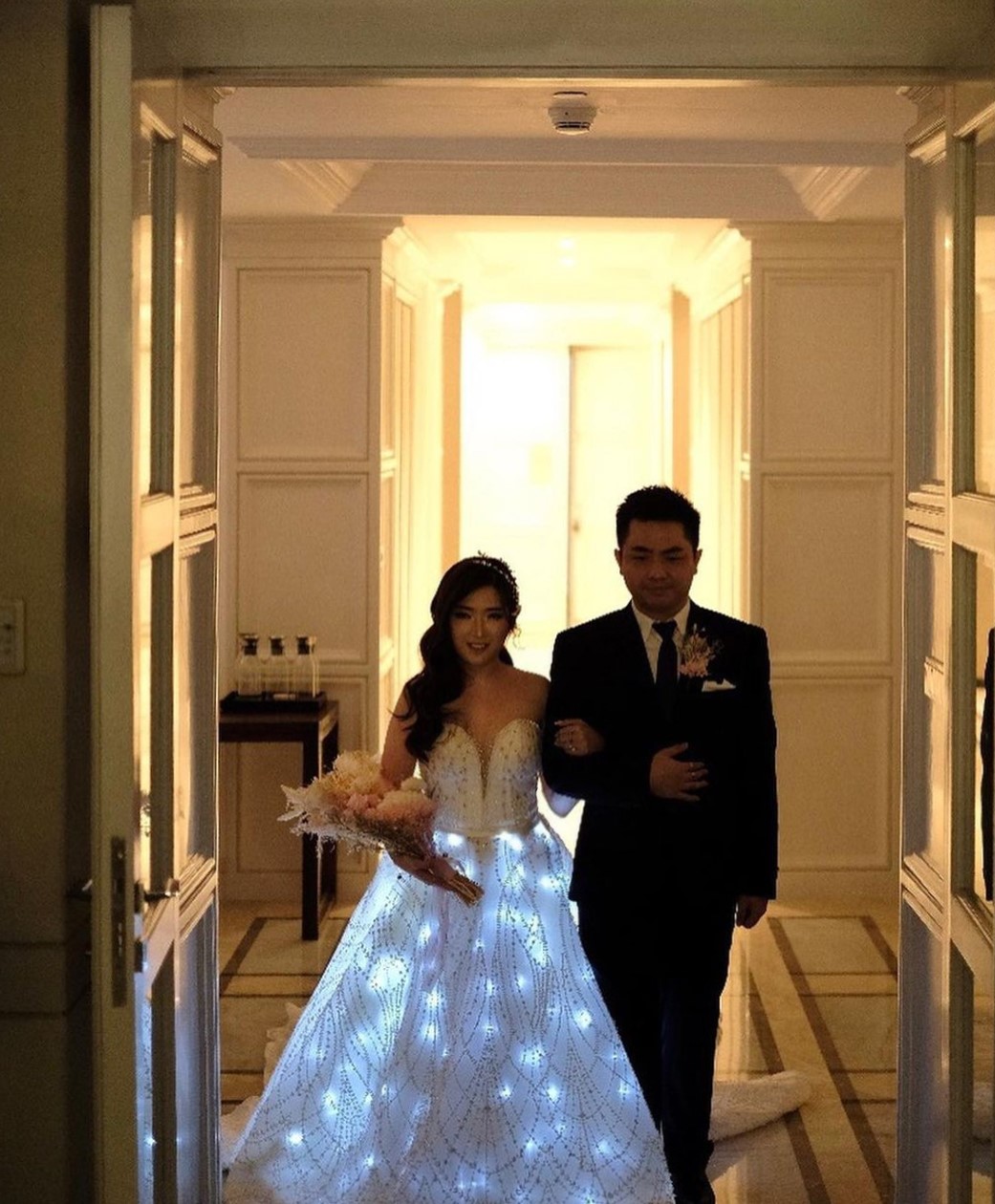 WC009 -  Luna Radiance: The Glow-in-the-Dark Ballgown with Long Outer Jacket