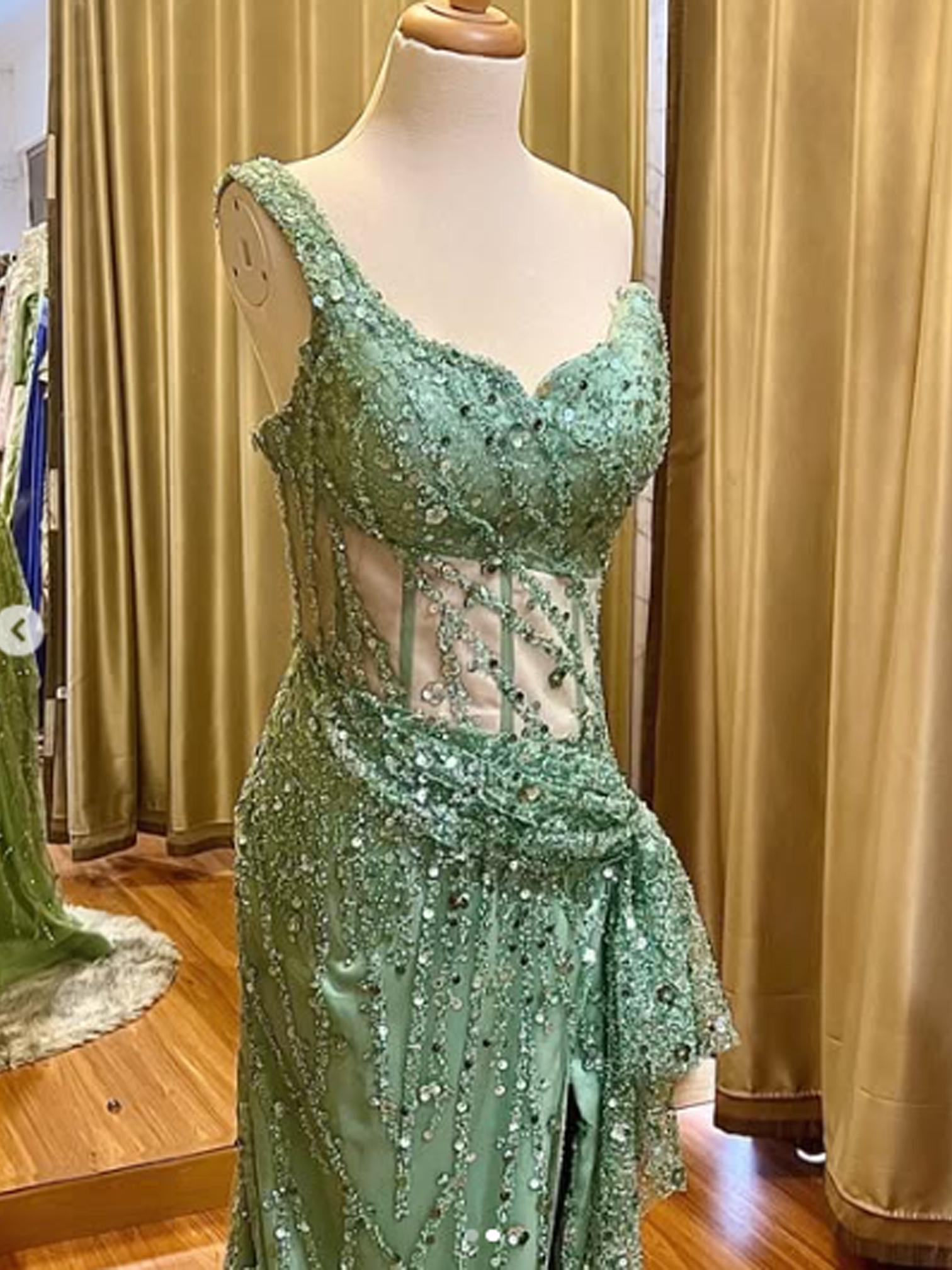 GC010 - Verdant Muse: The Sage Siren Gown