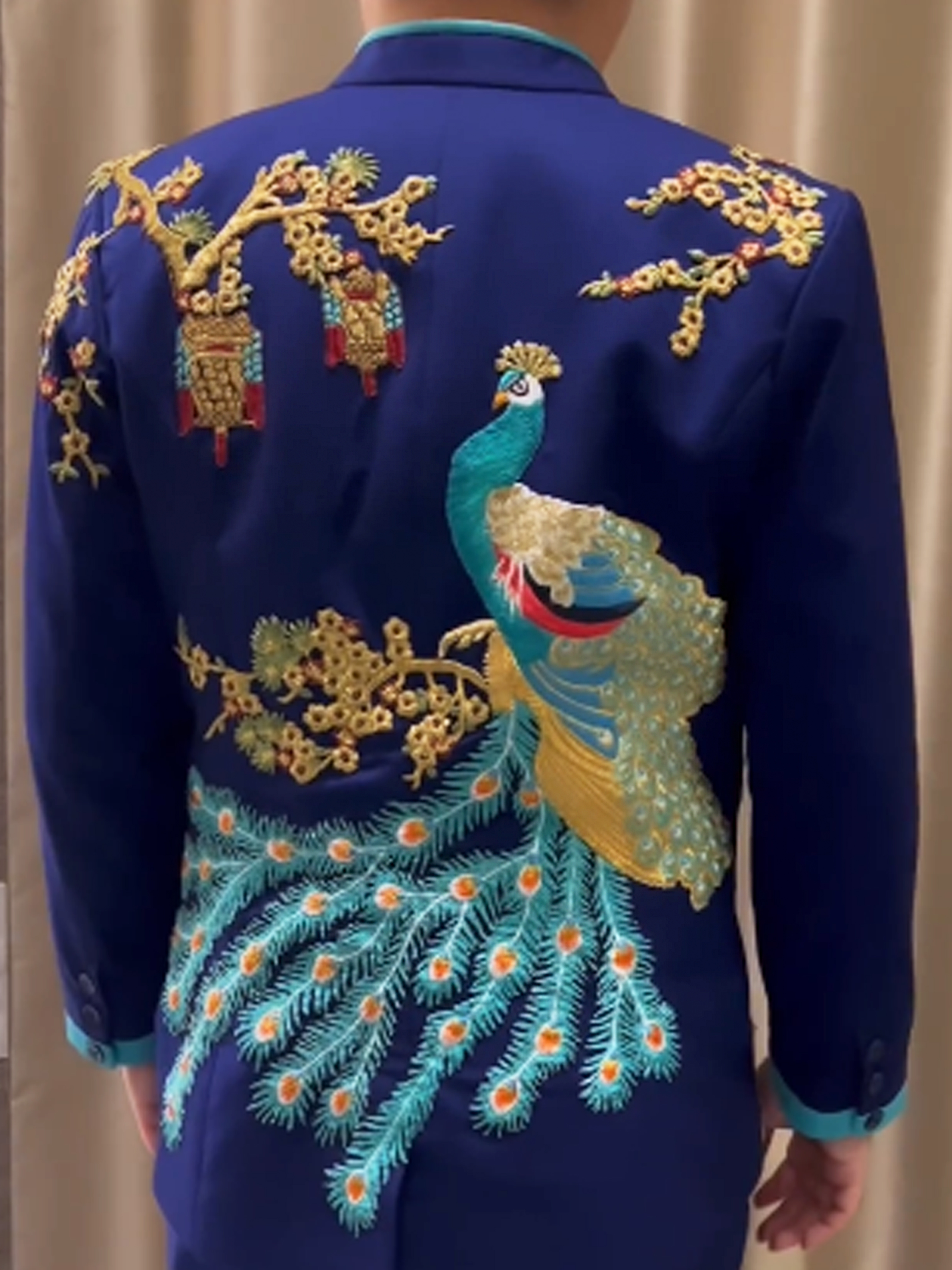 CC033 -  Turquoise Majesty: Peacock Embroidered Changsam