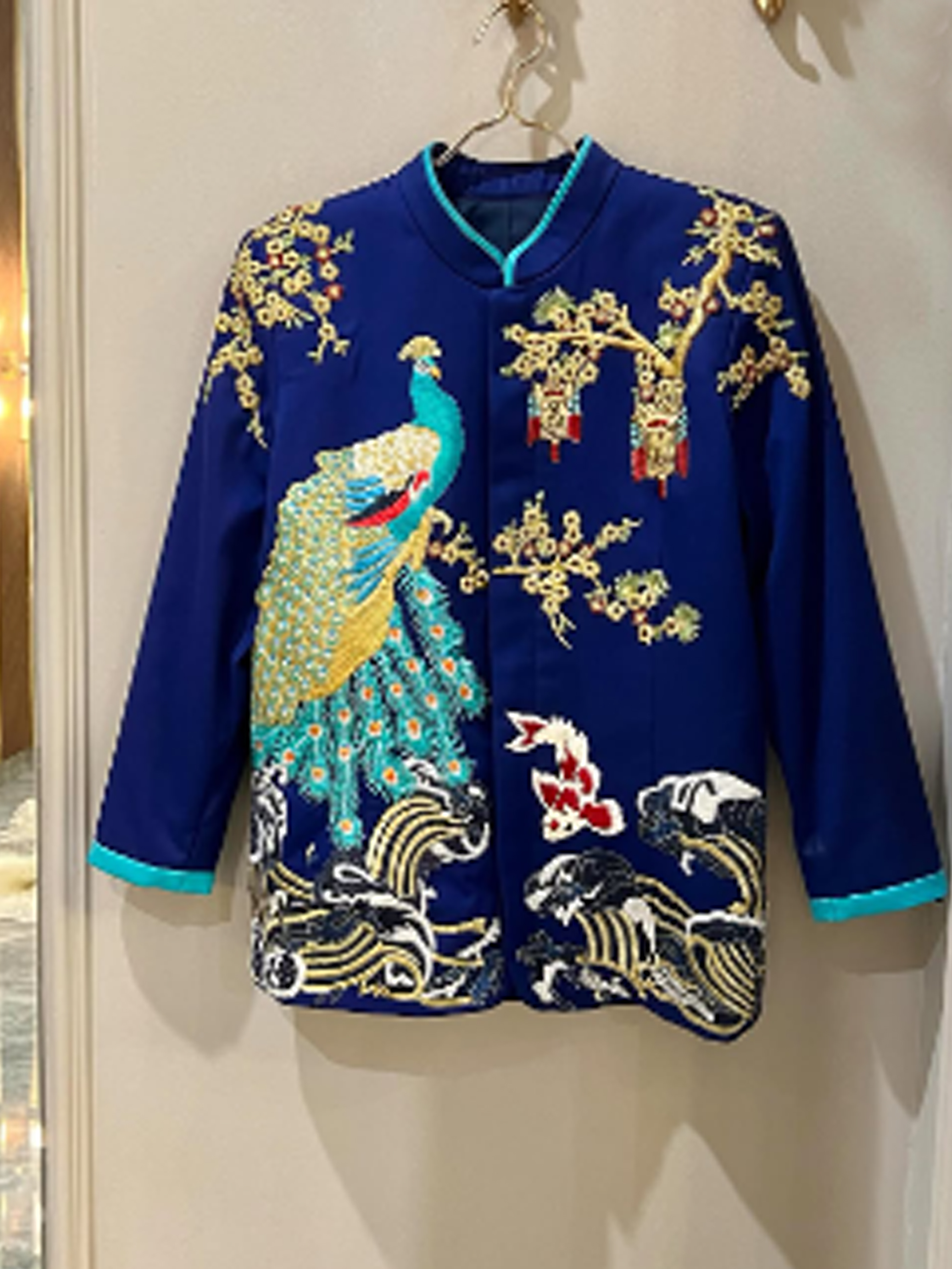 CC033 -  Turquoise Majesty: Peacock Embroidered Changsam