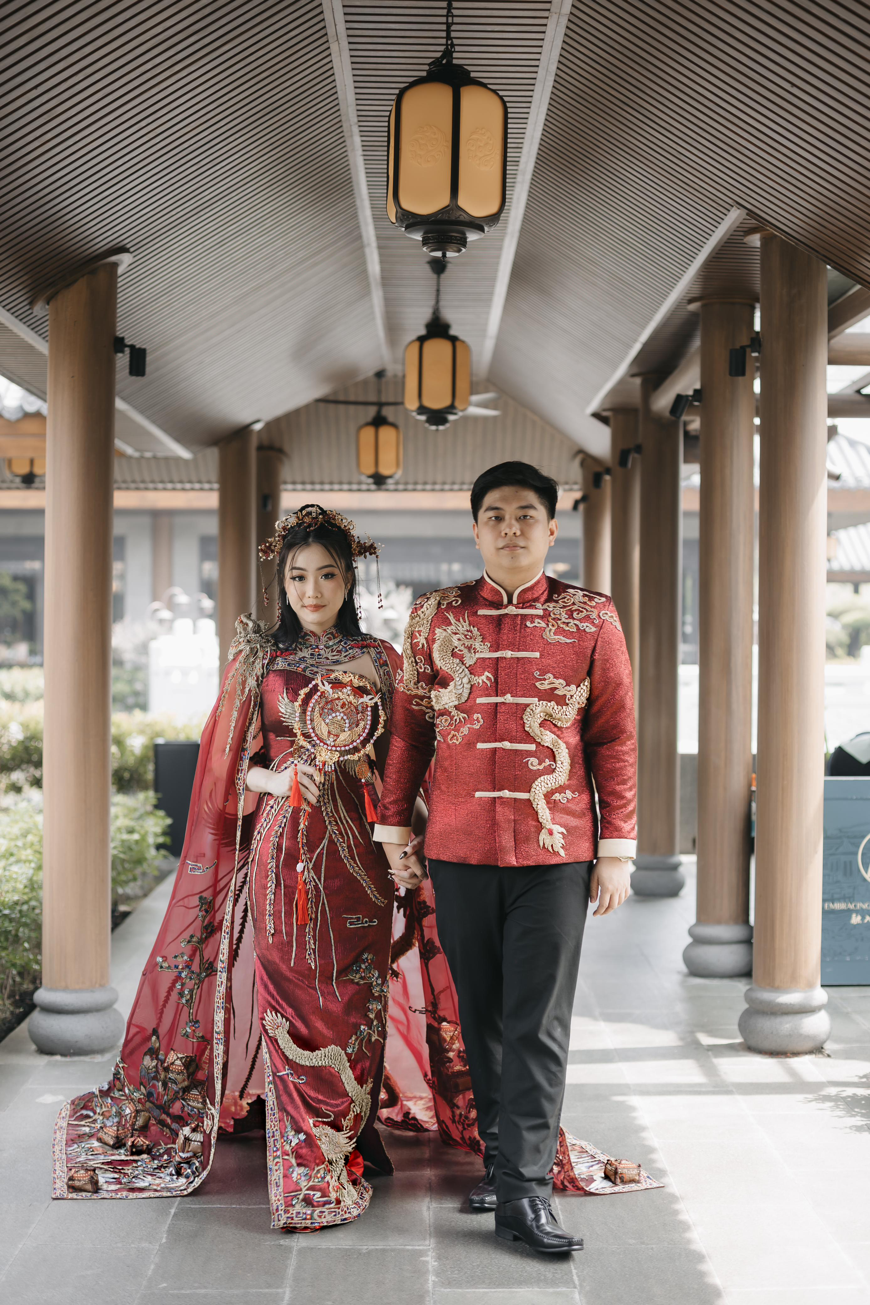 CC029 -  3D Embroidered Cape of Chinese Emperor Inspired Cheongsam