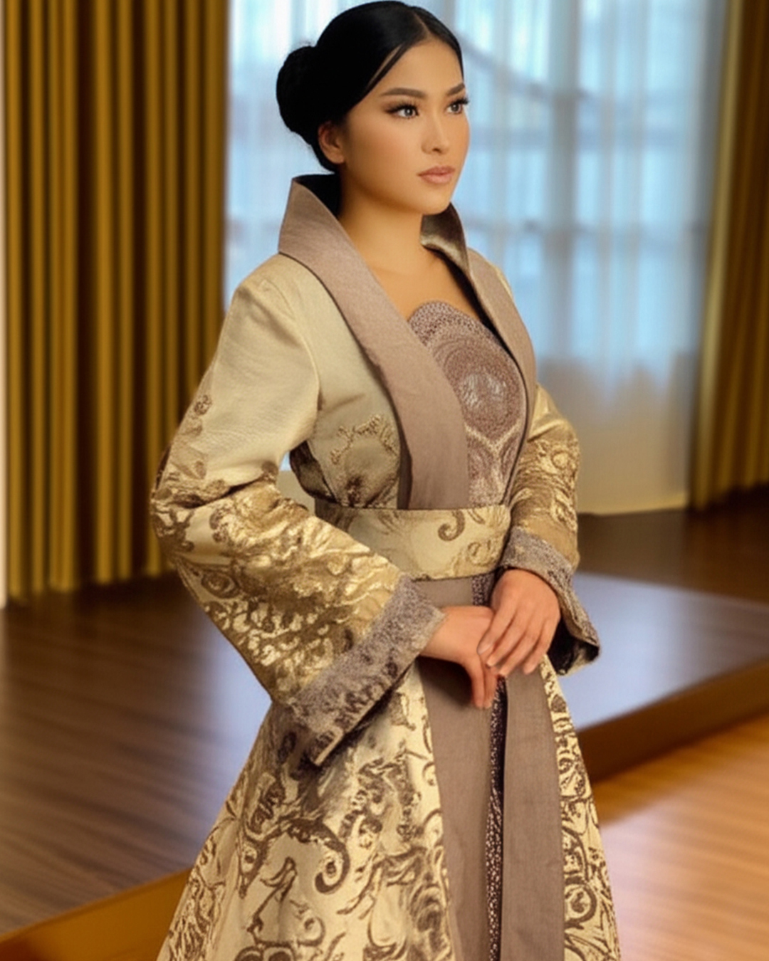 CC003- Lilac and Gold Modern Hanfu