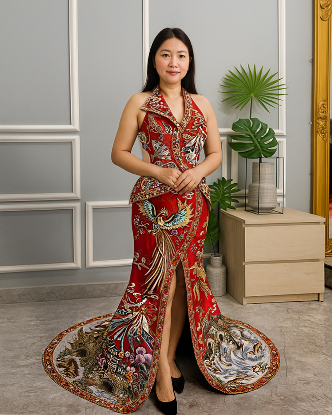 CC027 - Celestial Grace Red Cheongsam