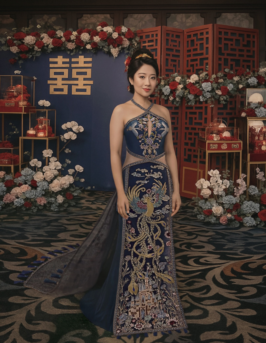 CC010- Deep Aegean Blue Cheongsam