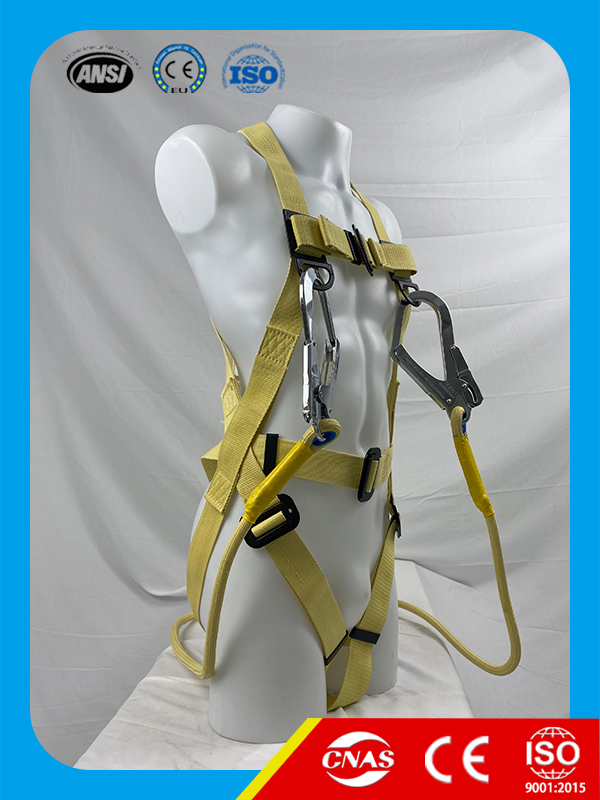 full body harness with double lanyard