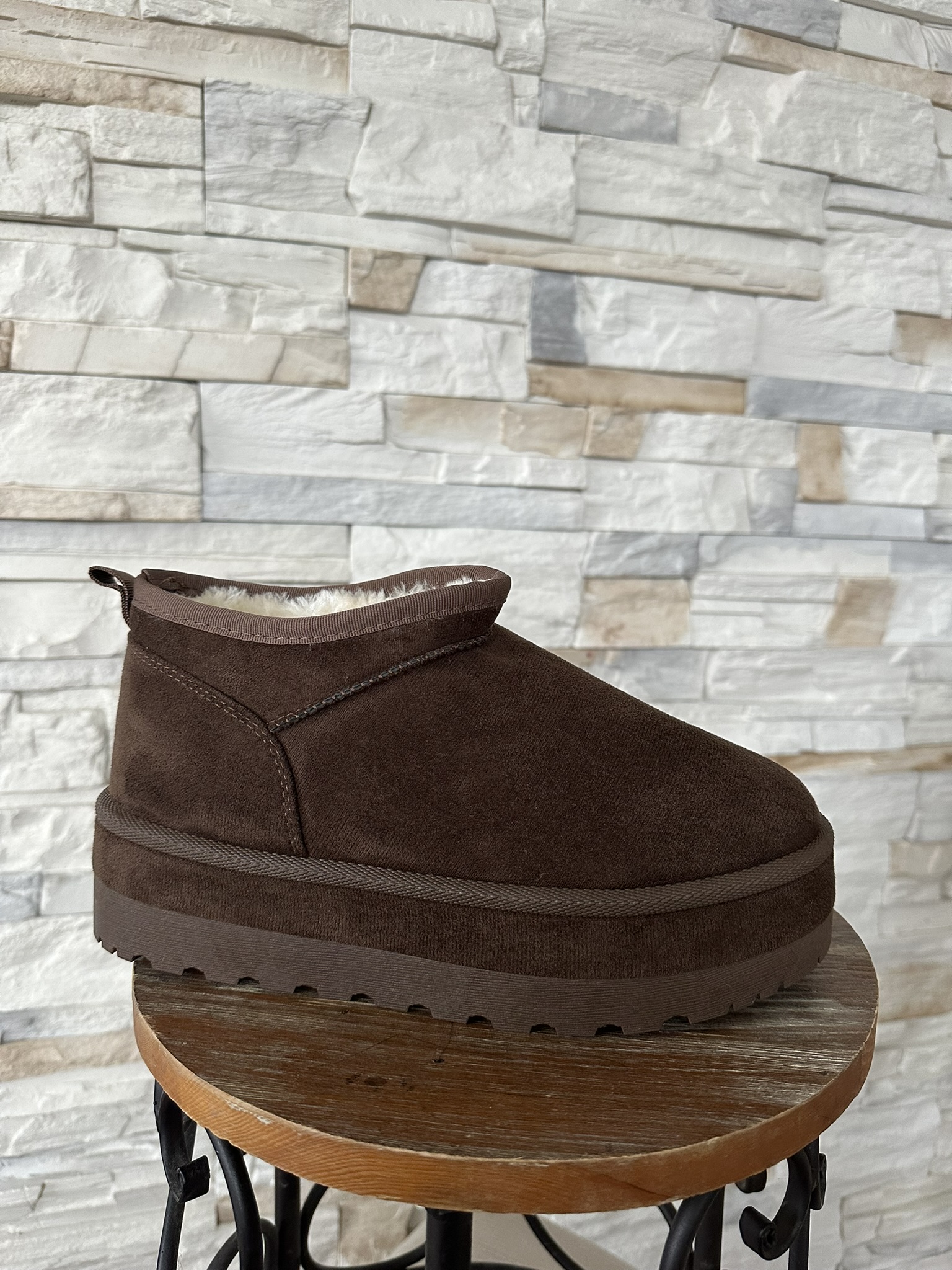 UGG stiliaus rudi batai su kailiuku