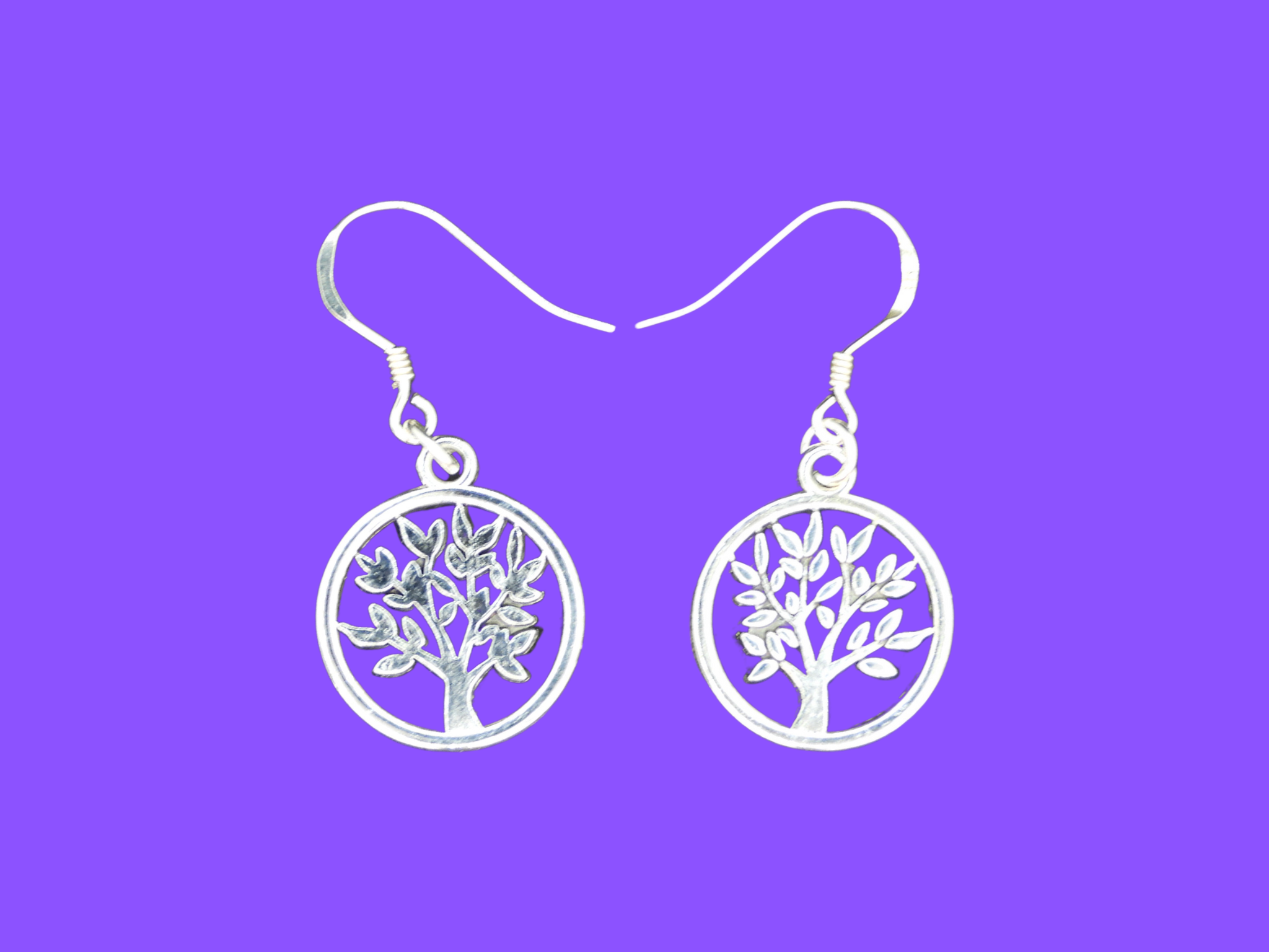 Tree of Life Charm Dangle Earrings – Zinc Alloy with 925 Sterling Silver Hooks