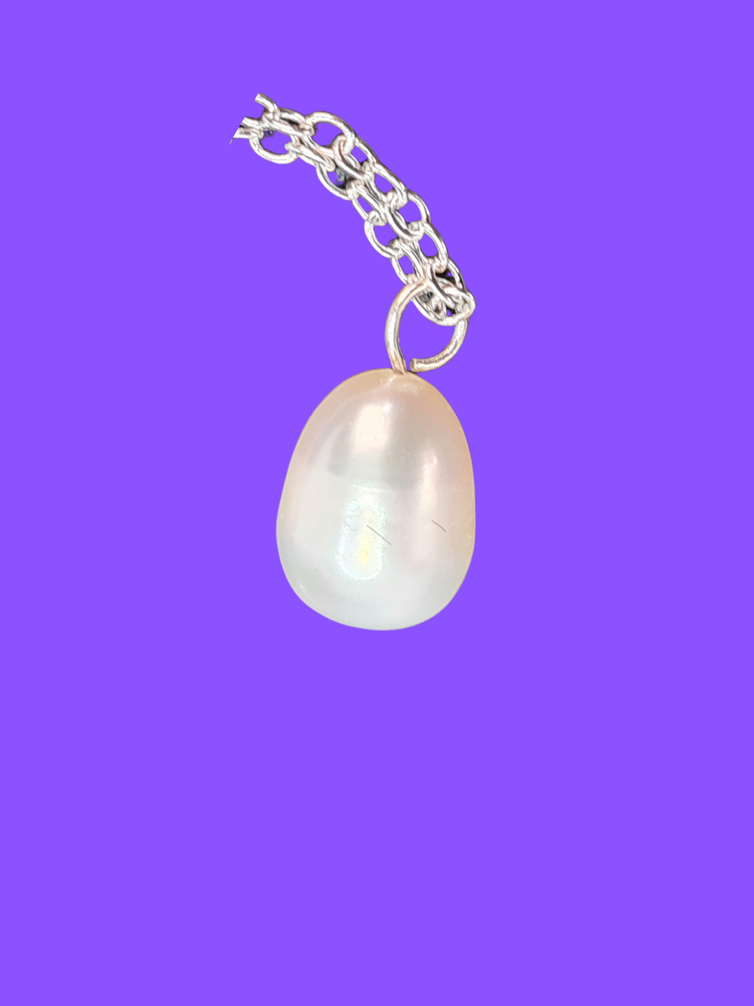 925 Sterling Silver Necklace with Freshwater Pearl Pendant – 18-Inch Chain with Sterling Silver Clasp