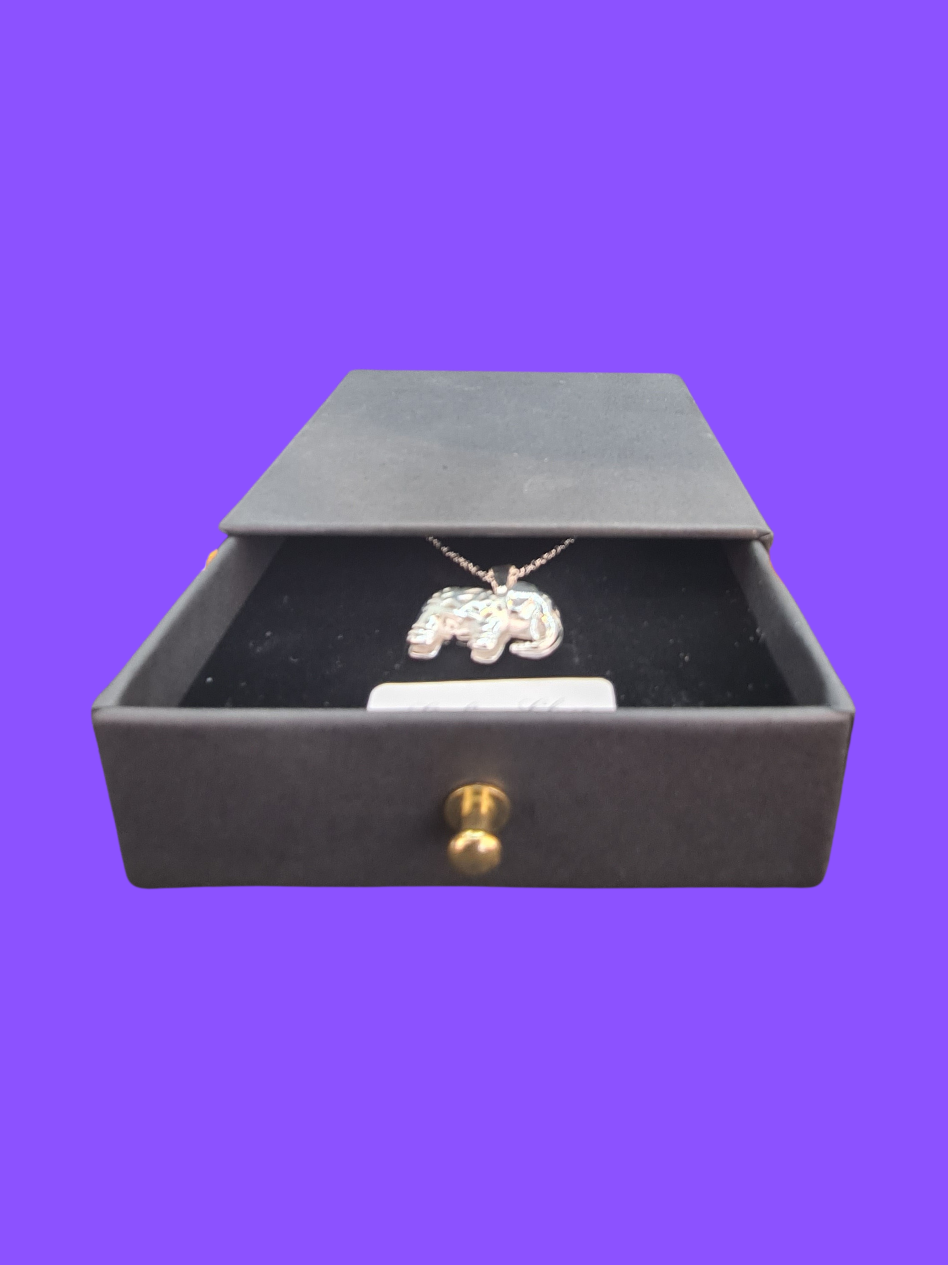 925 Sterling Silver Elephant Pendant Necklace – 45cm Chain with Sterling Silver Clasp