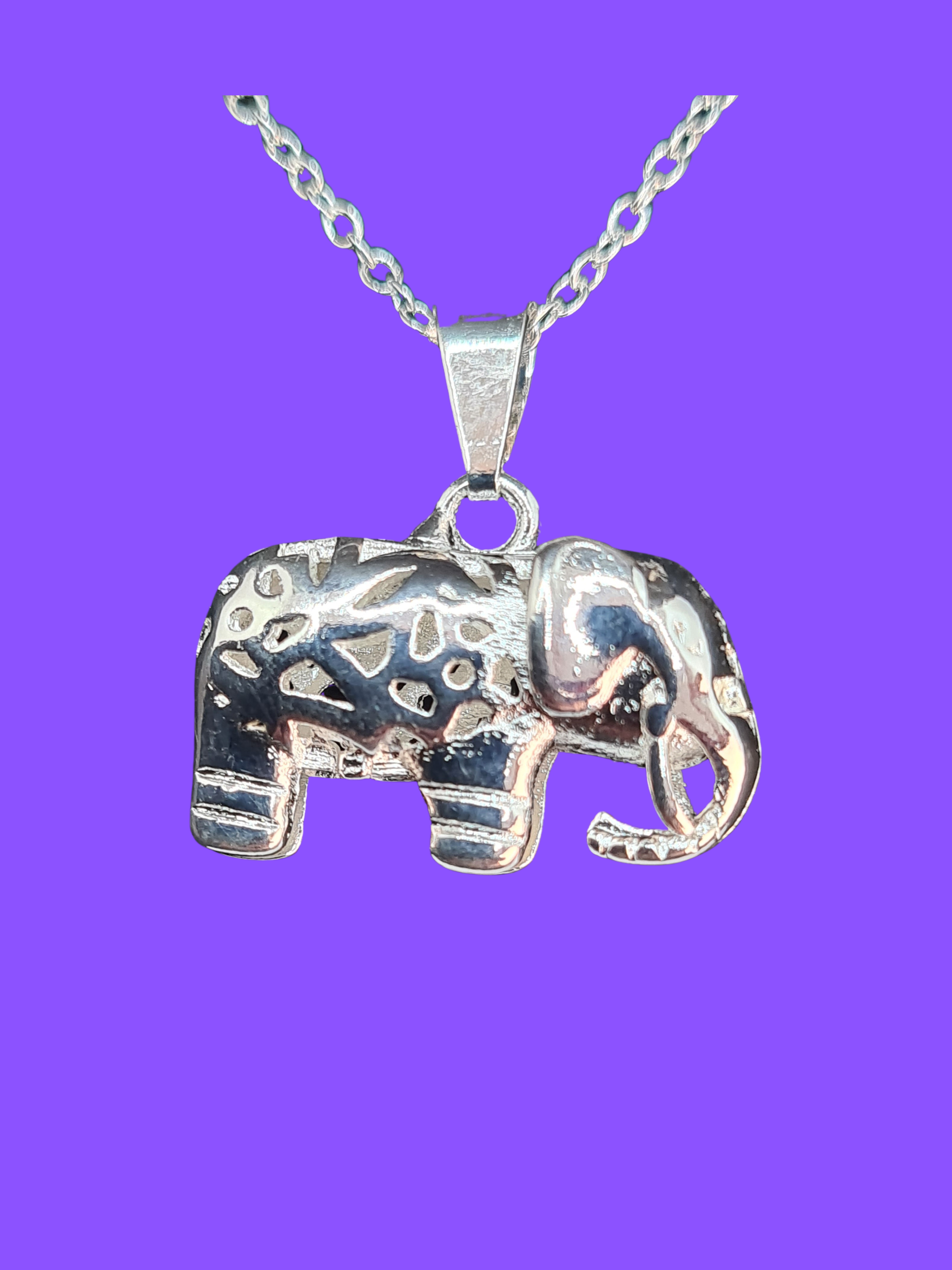 925 Sterling Silver Elephant Pendant Necklace – 45cm Chain with Sterling Silver Clasp