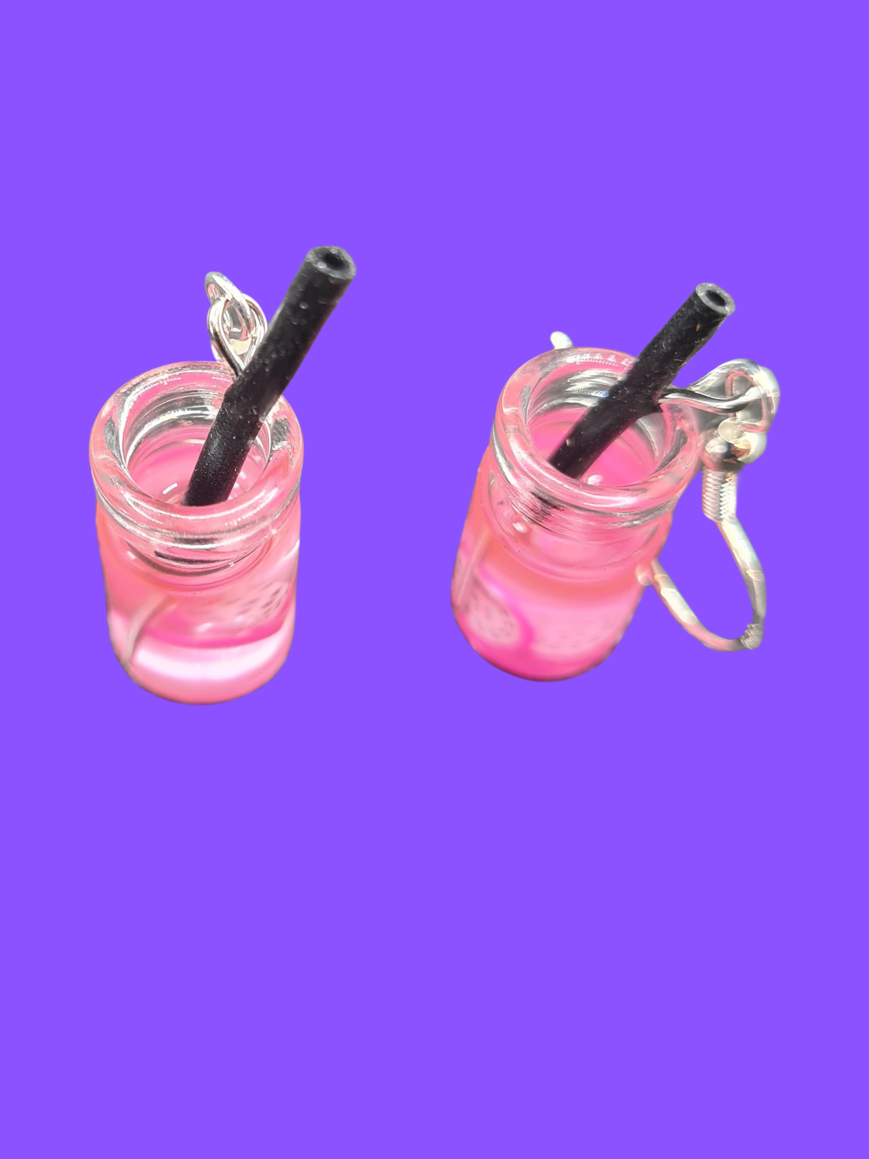 Cocktail Glass Earrings with 925 Sterling Silver Hooks