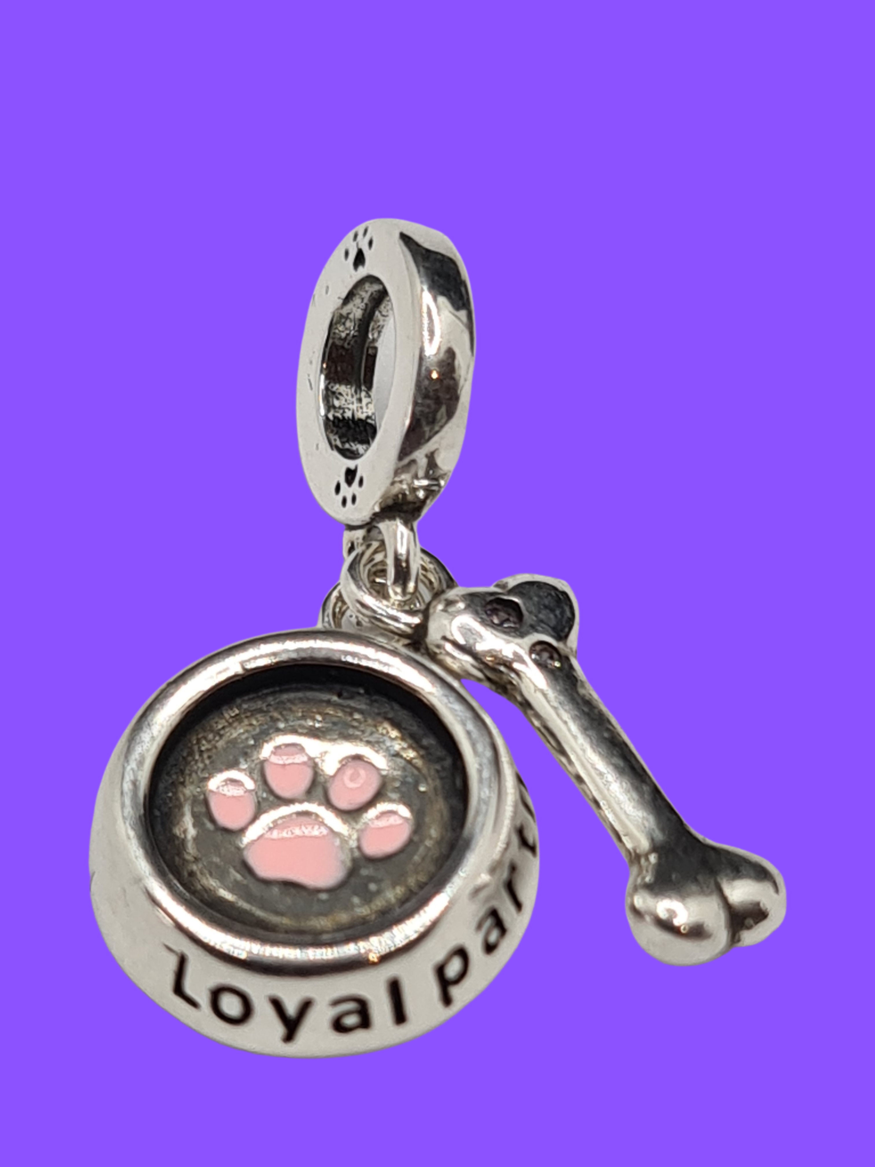 Dog Bowl and Bone Charm – 925 Sterling Silver  