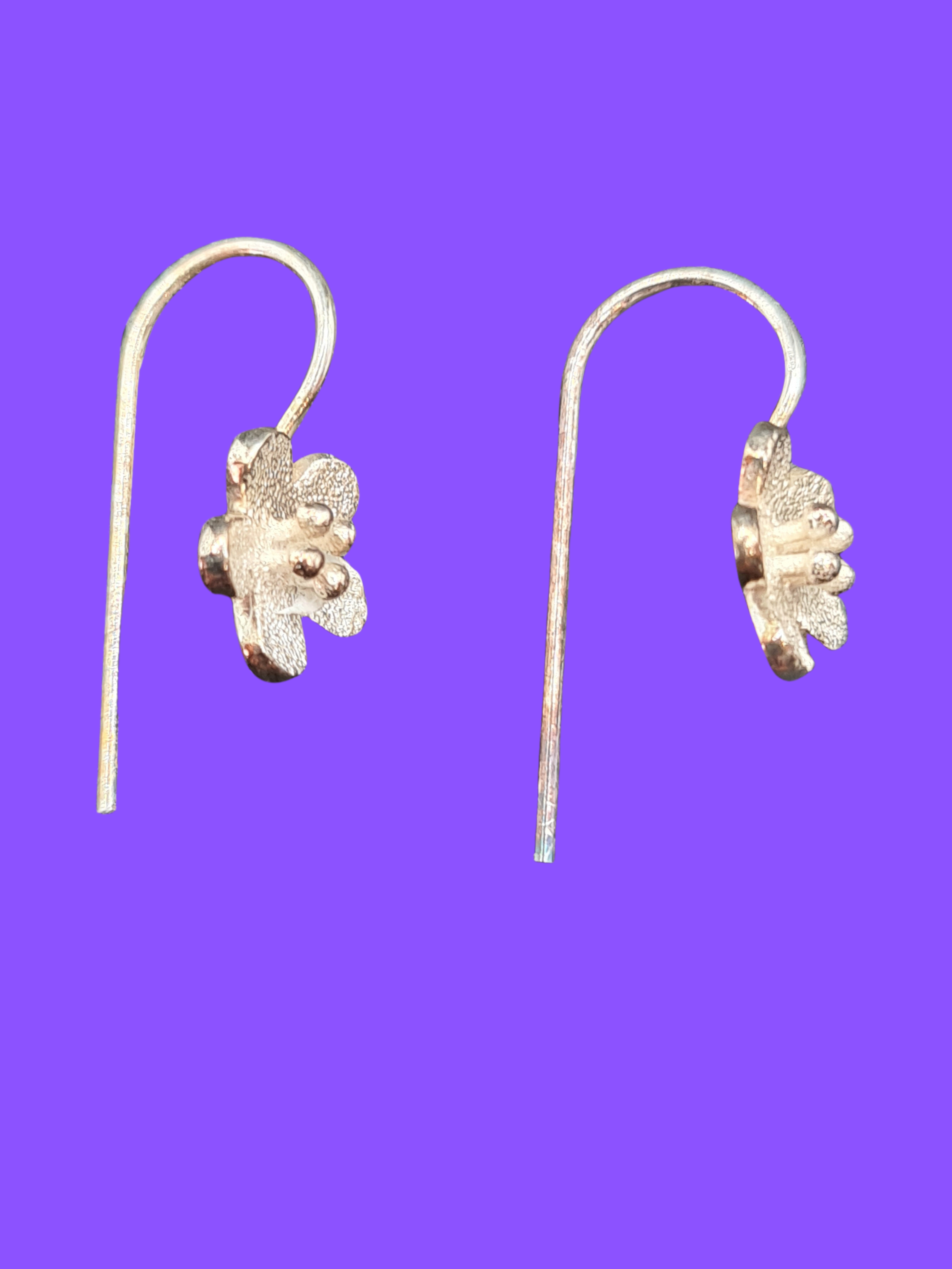 Flower Shaped Earrings - 925 Sterling Silver