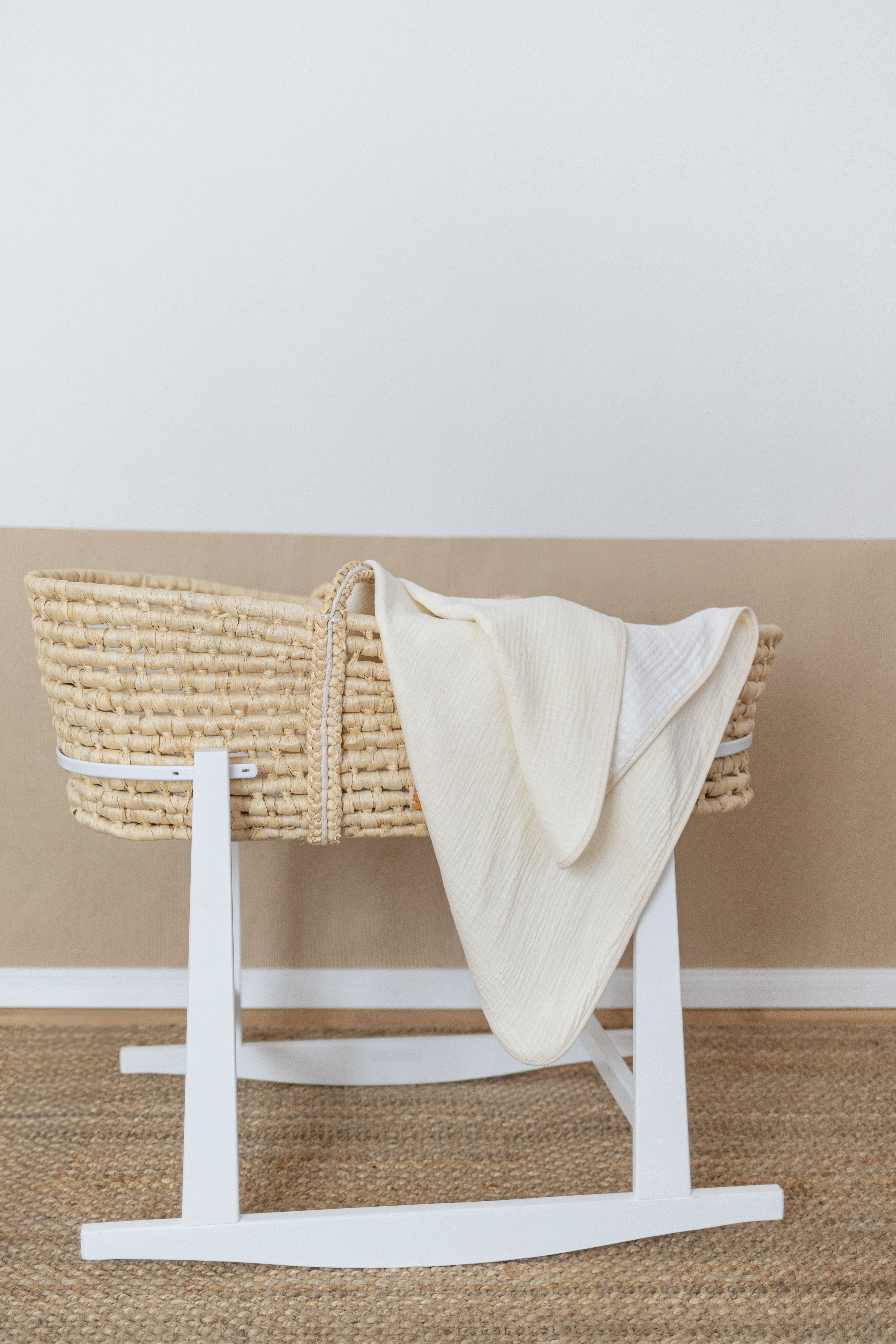 Dekica Beige -  White od organskog muslina