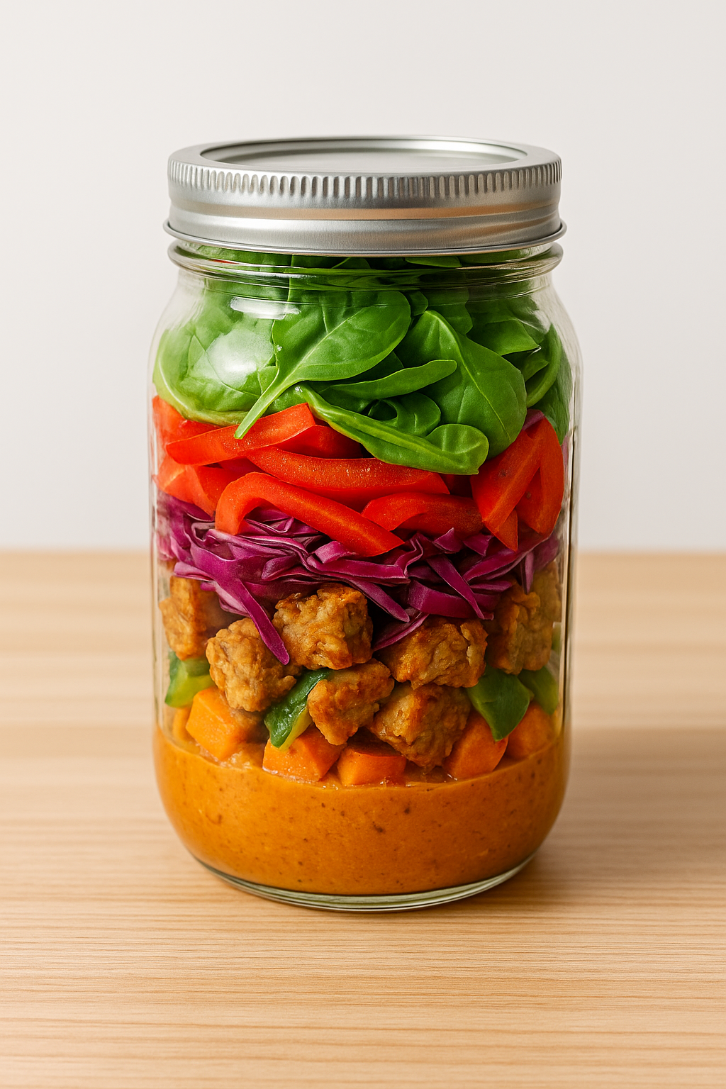 BBQ Thai Salad in a Jar