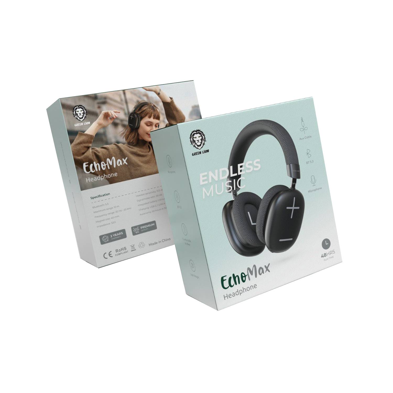 EchoMax Headphones green lion