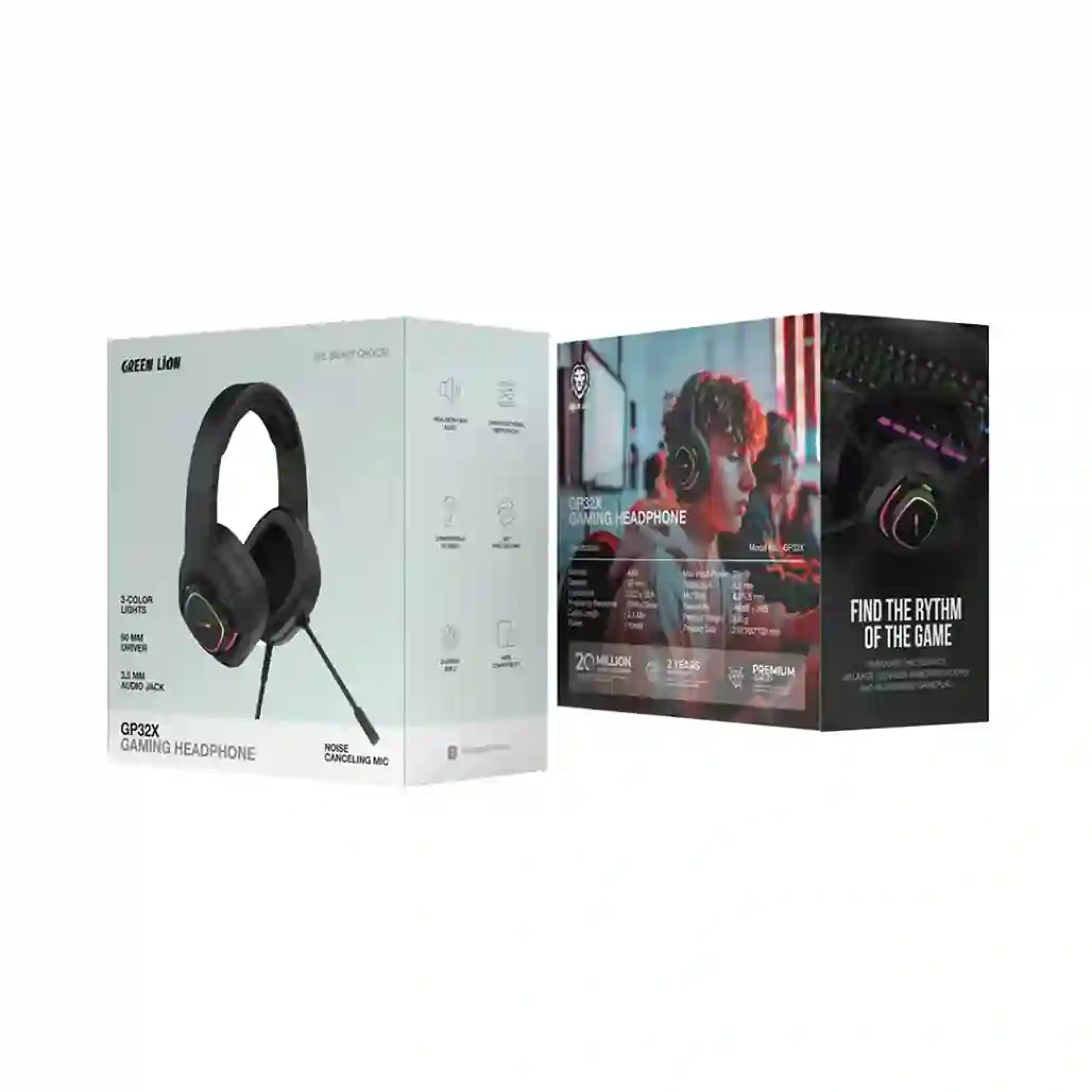 GP32X Gaming Headphone green lion