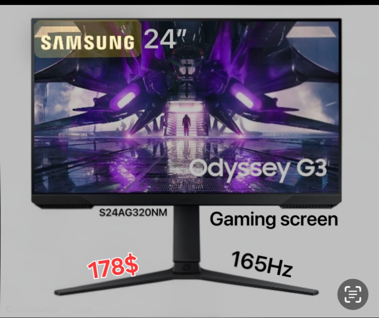 Samsung Odyssey G3 24-inch Gaming Monitor