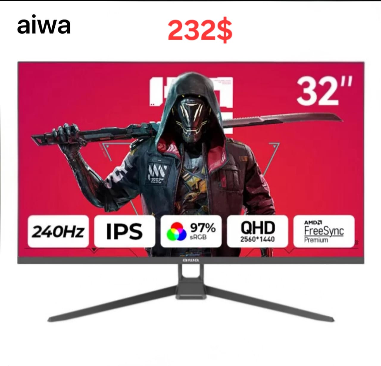 Aiwa 32-inch QHD Gaming Monitor