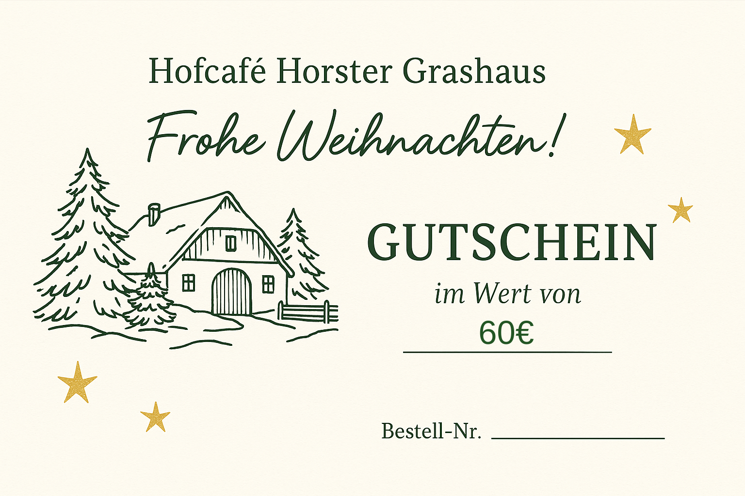 Geschenkgutschein 60€ Motiv Weihnachten