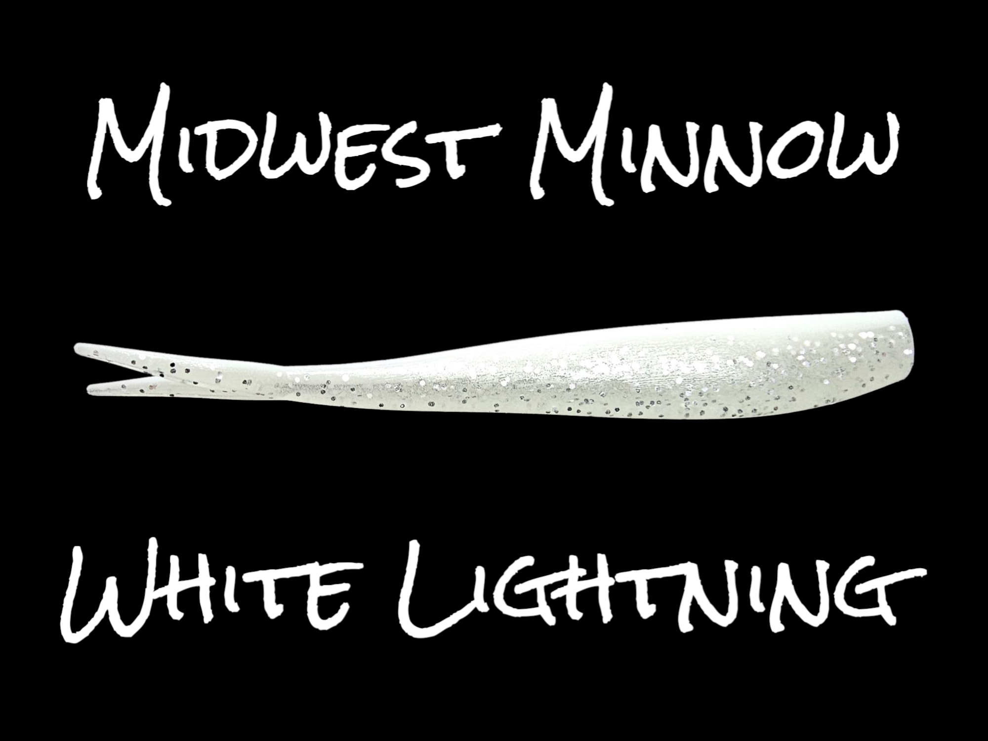 White Lightning - Midwest Minnow 4'' Soft Plastic Split Tail Minnow