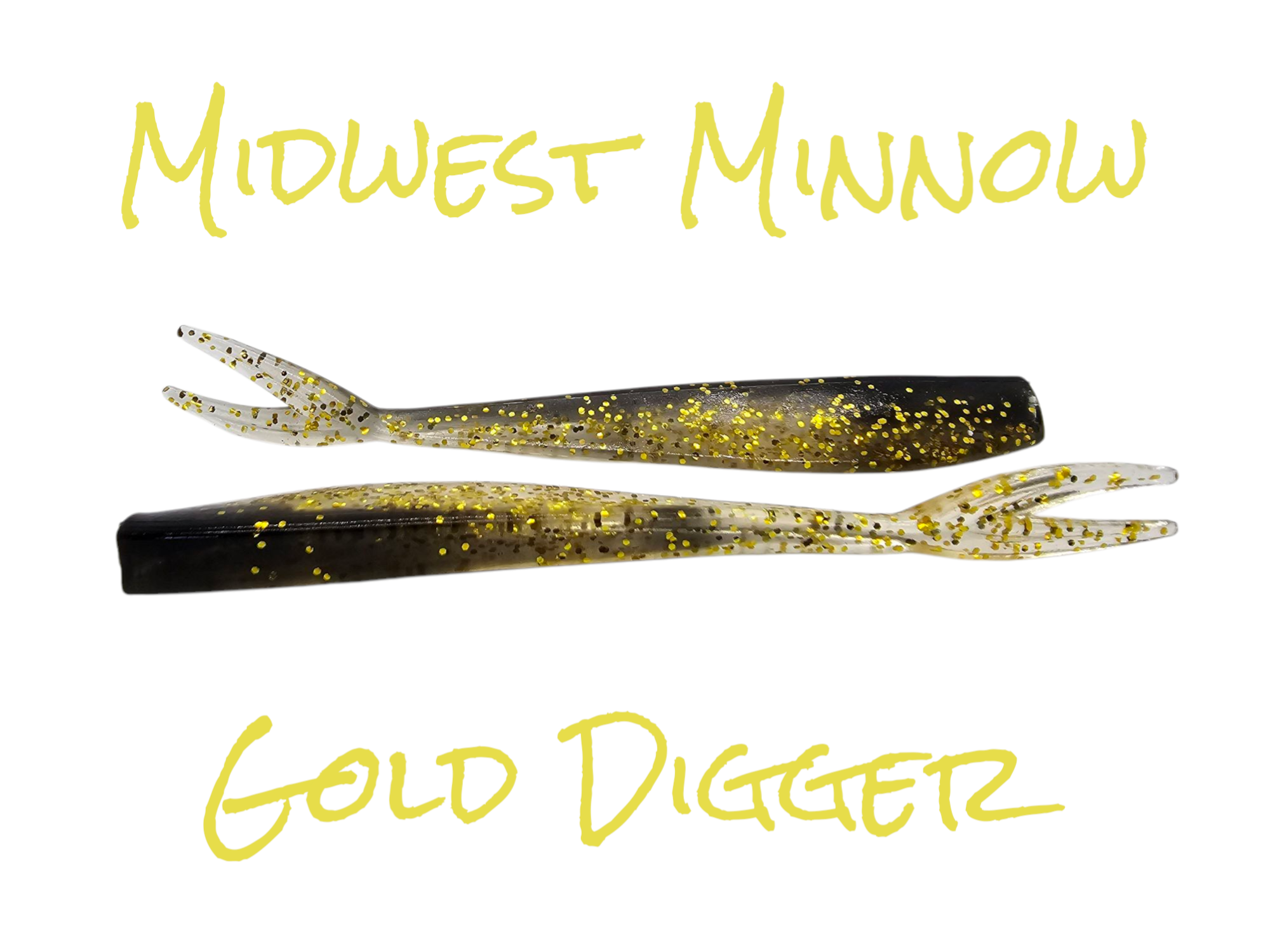 Gold Digger- Midwest Minnow 4'' Soft Plastic Split Tail Minnow