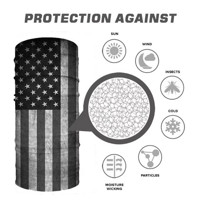 American Flag Neck Gaiter – UV, Wind & Insect Protection | Live Two Fish