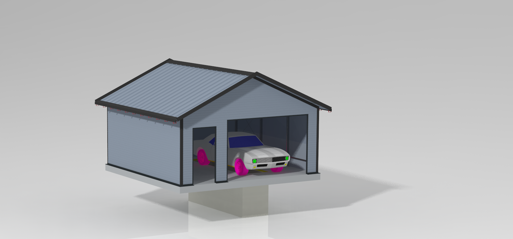 Poradnik budowy budynku gospodarszo/garażowego z płyt warstwowych 35m2 - garaż.