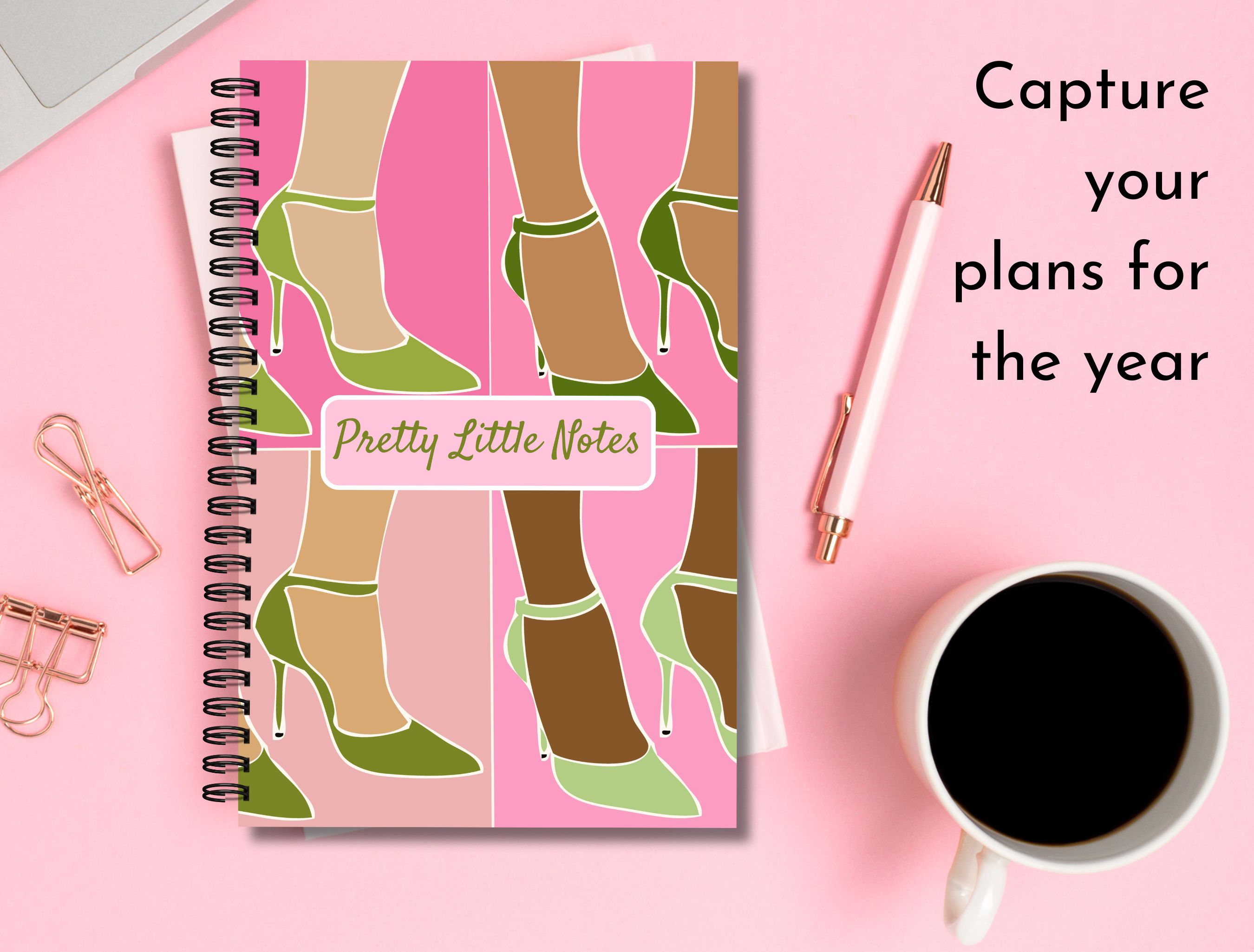 Pink and Green Notebook- Pretty Little Notes