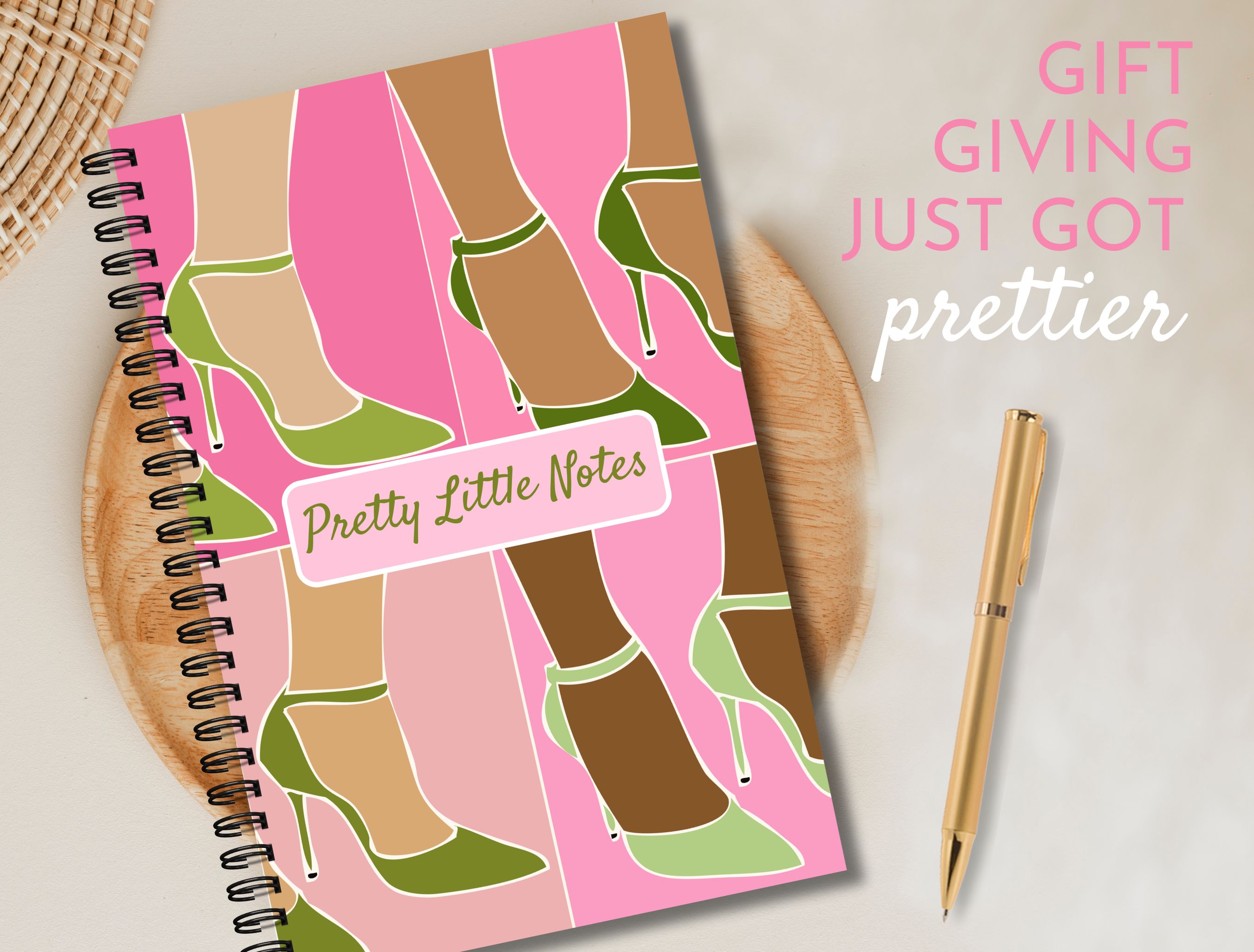 Pink and Green Notebook- Pretty Little Notes