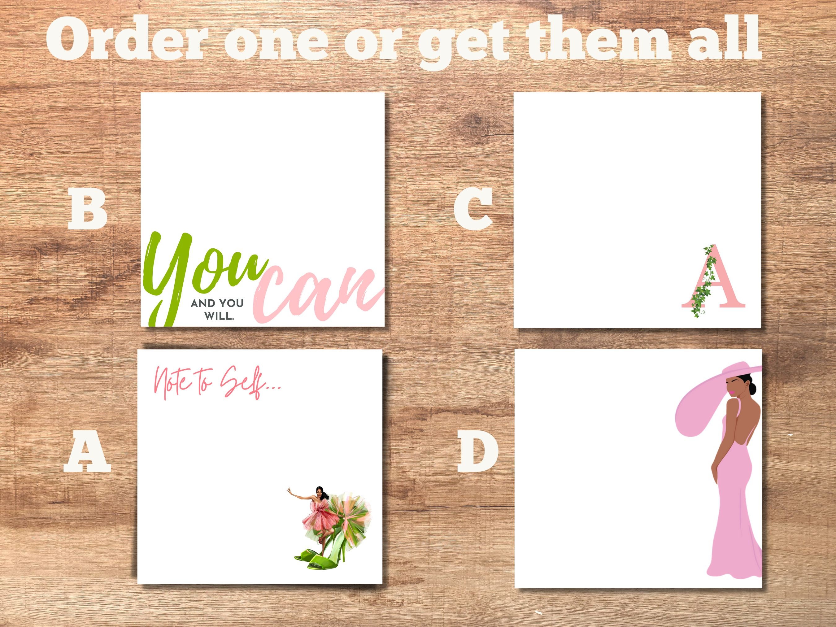 Pretty in Pink Monogram Post-It Notes - Personalized Stationery for Organization