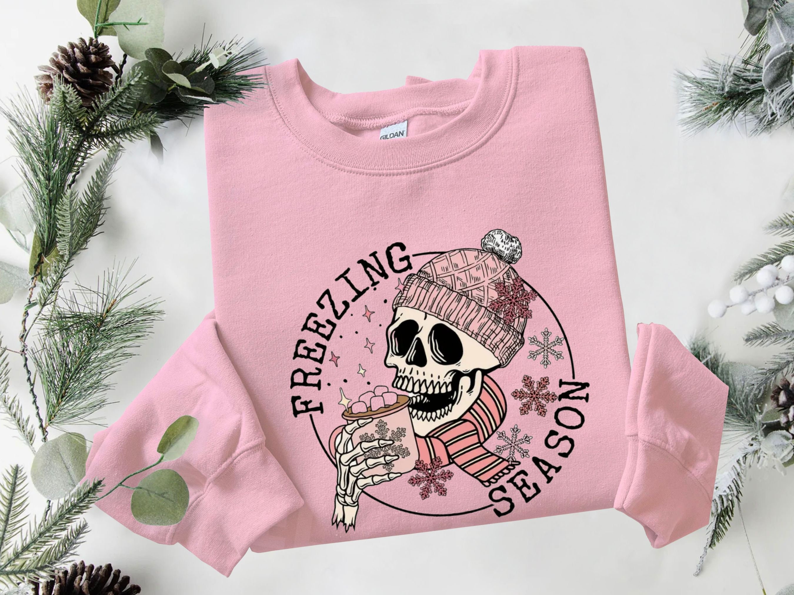 Pink Skeleton Sweatshirt - Quirky and Cozy Design for the Chilly Season