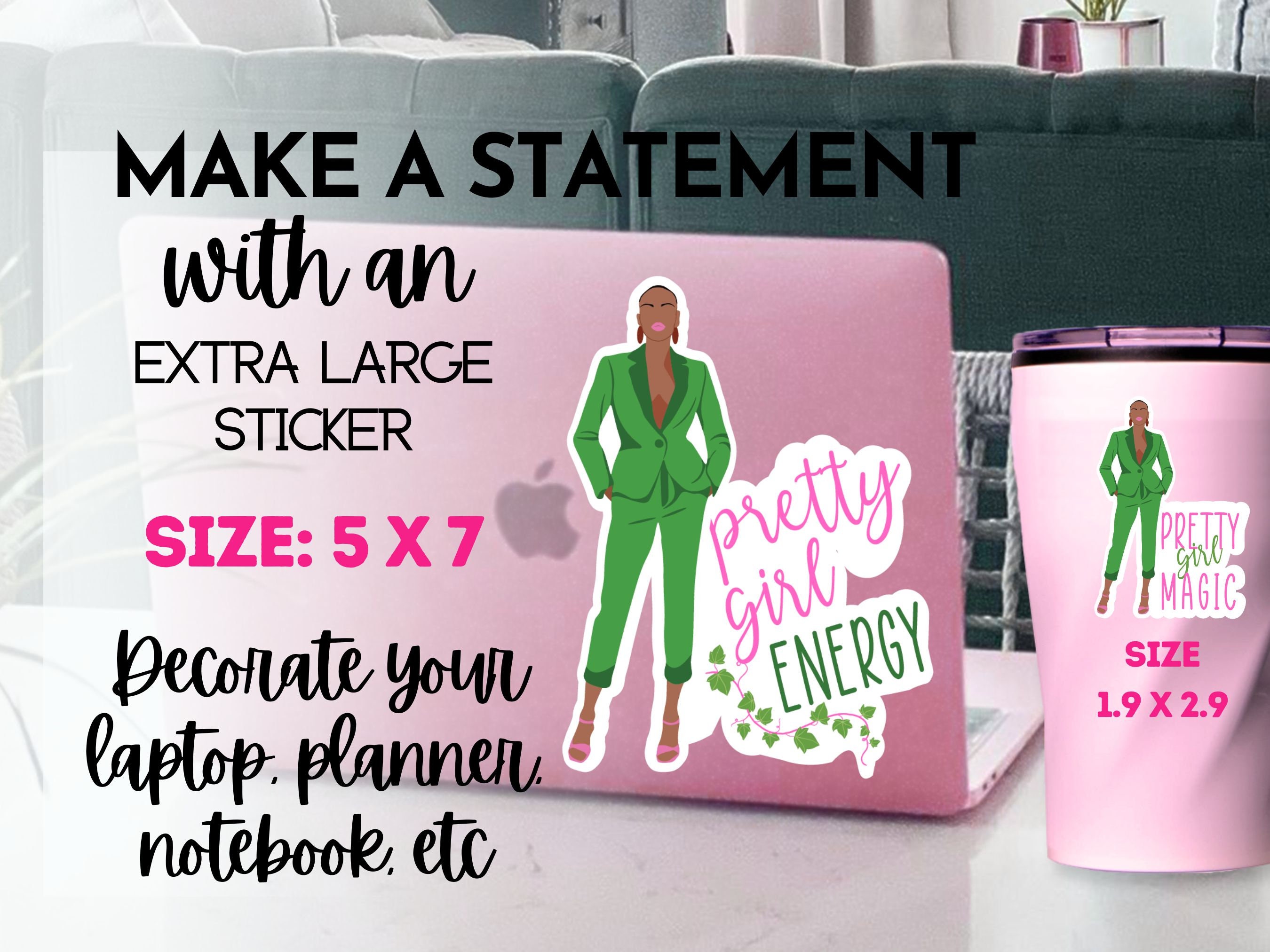 Stay Pretty Girl Sticker - Empowered Women's Vinyl Decal for Laptops and More