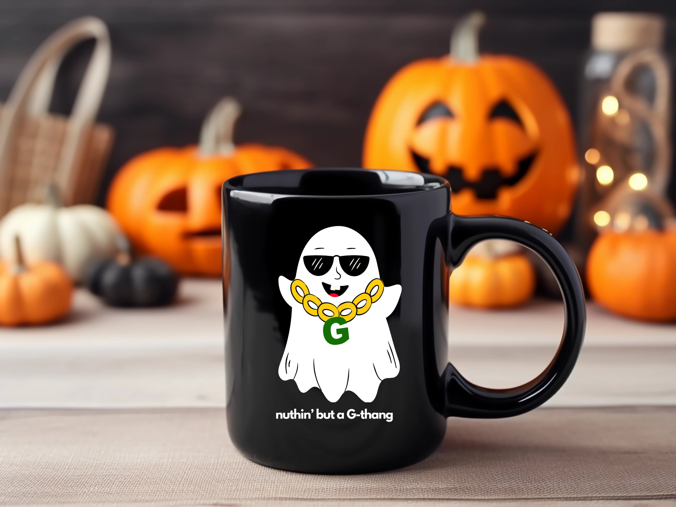 Super Cute Ghost Coffee Mug - "Nothing but a G Thang" Halloween Mug