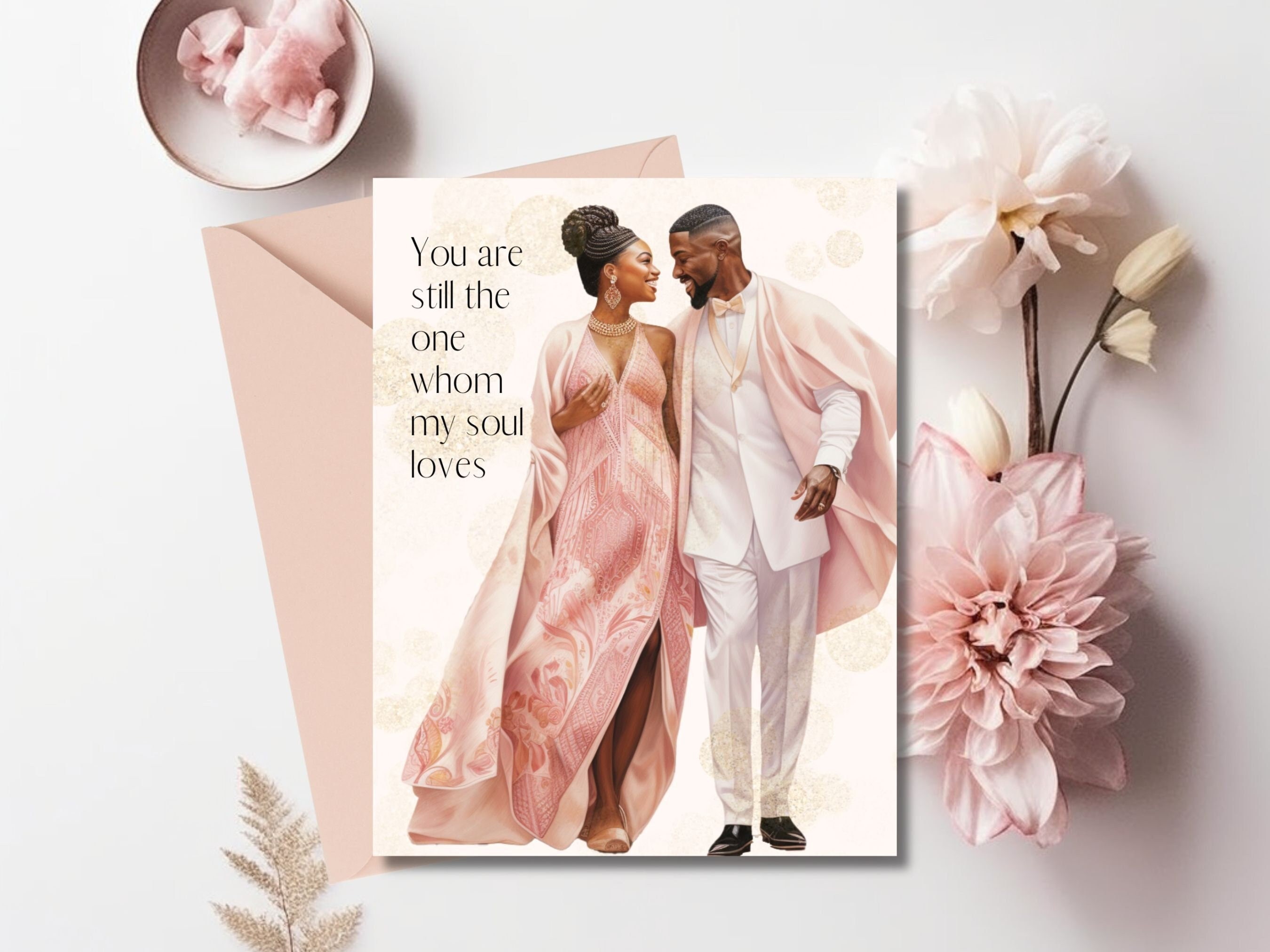 Handcrafted Anniversary Card - Celebrating Black Love and Unity