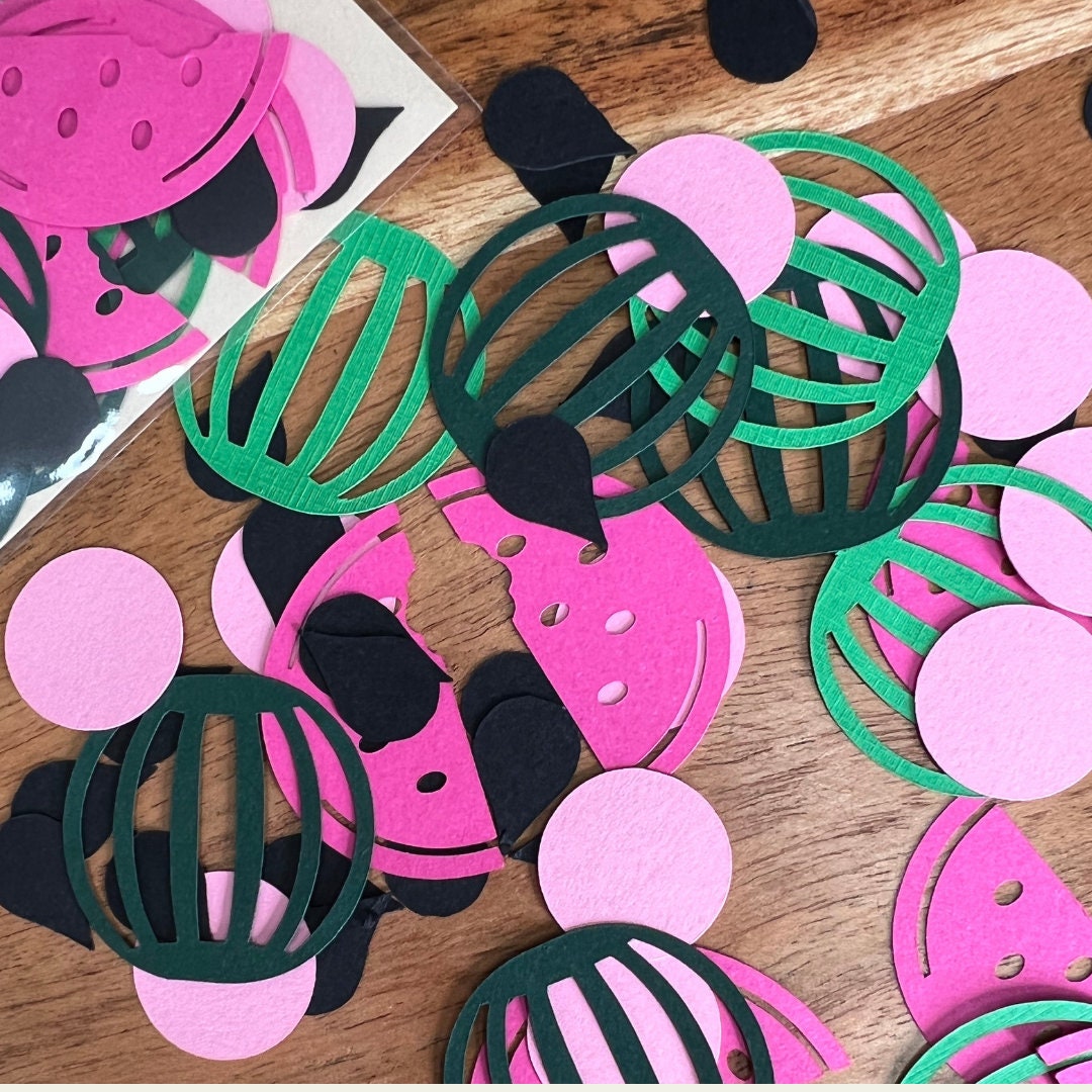 Delightful Watermelon Confetti Set - Handmade Summer Party Decor for Birthdays & Baby Showers