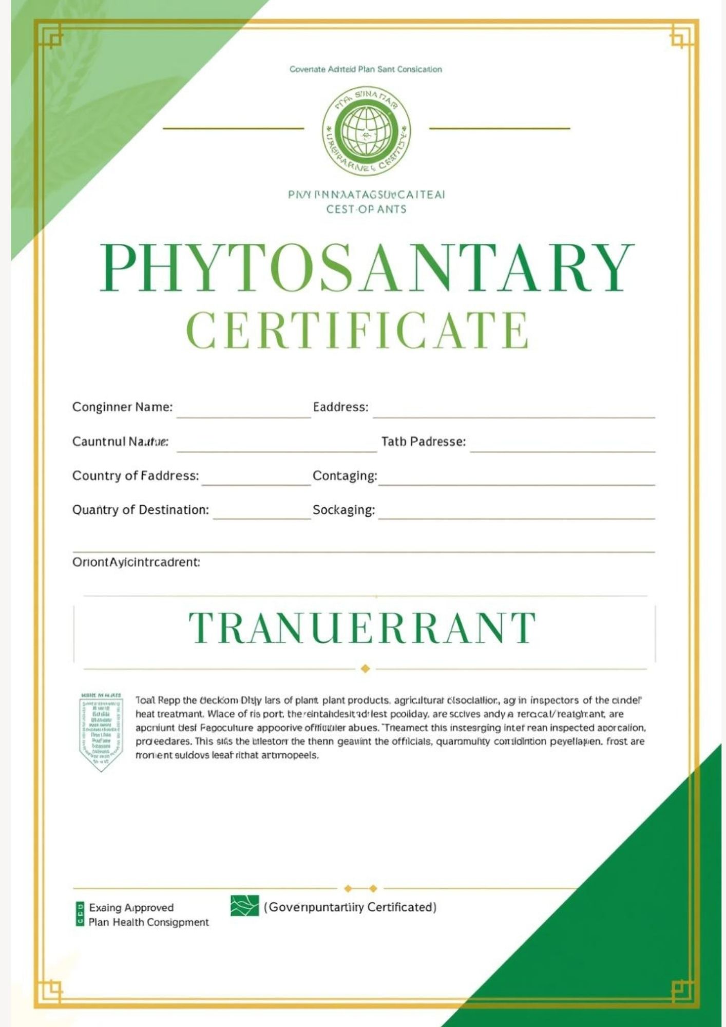 Phytosanitary Certificate