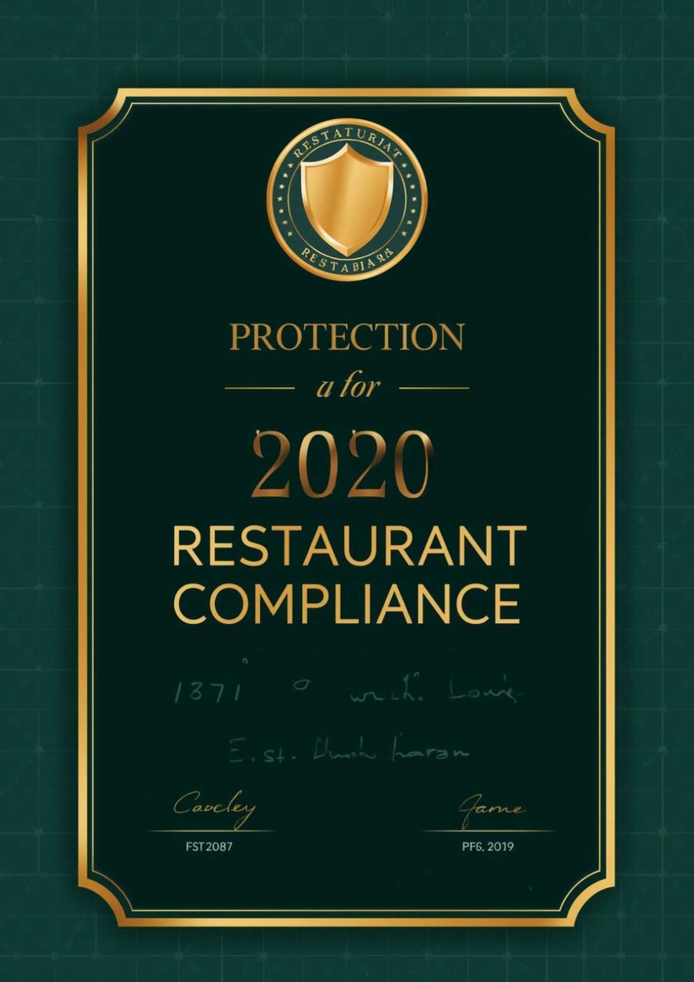 2020 Restaurant Compliance Plaque