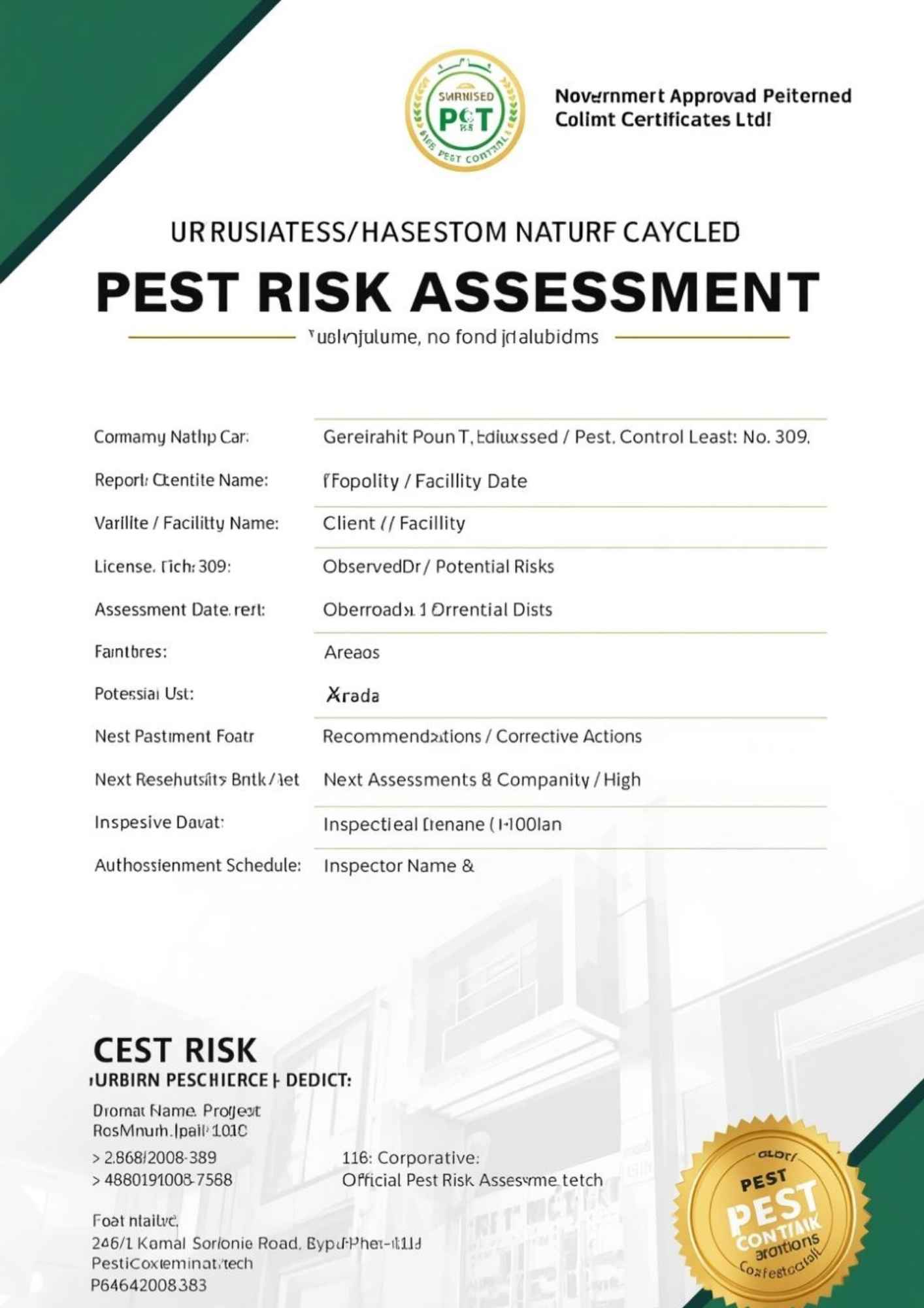 Pest Risk Assessment Report