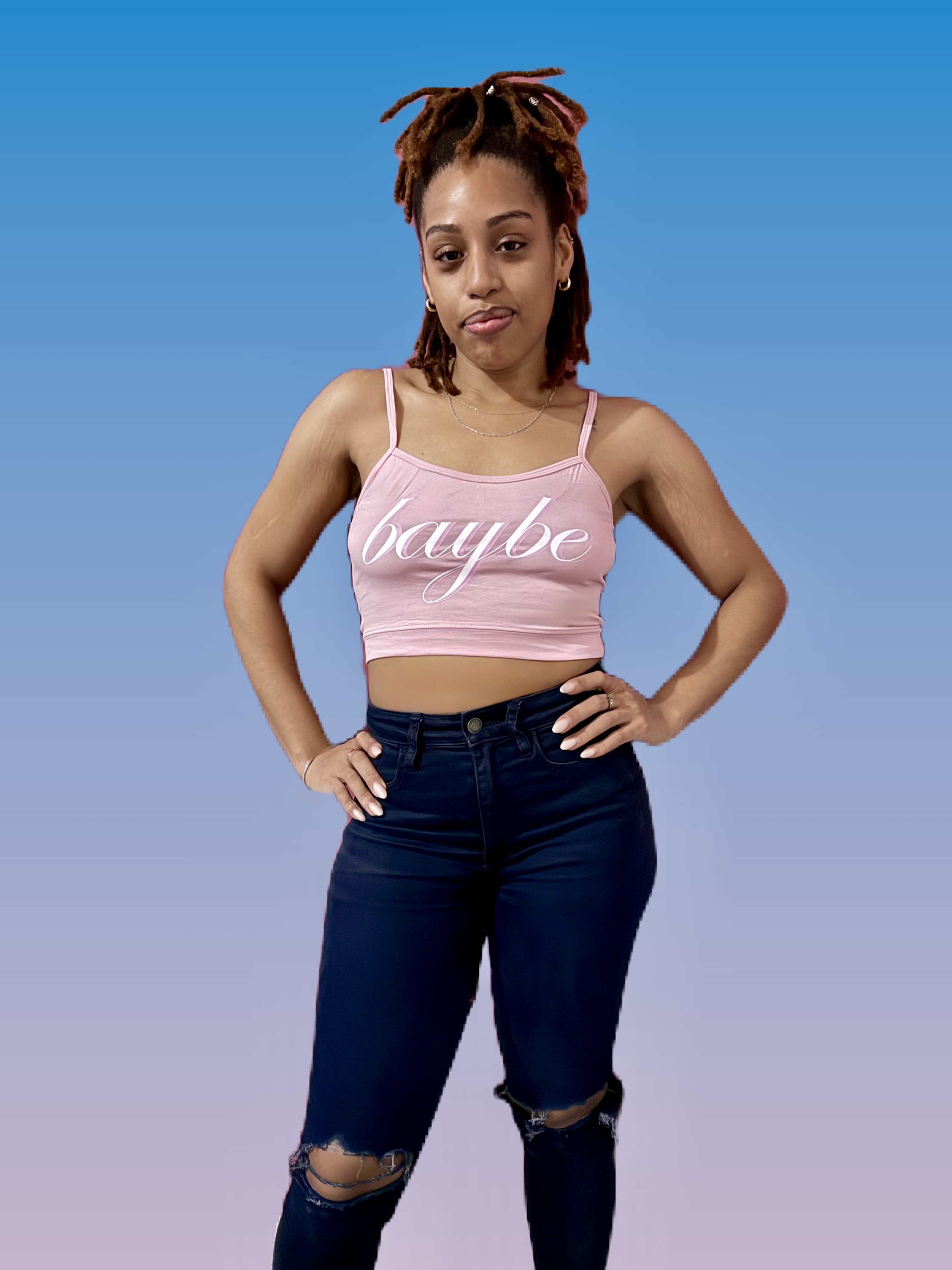 BAYBE Short Tank Top Pink on Pink 