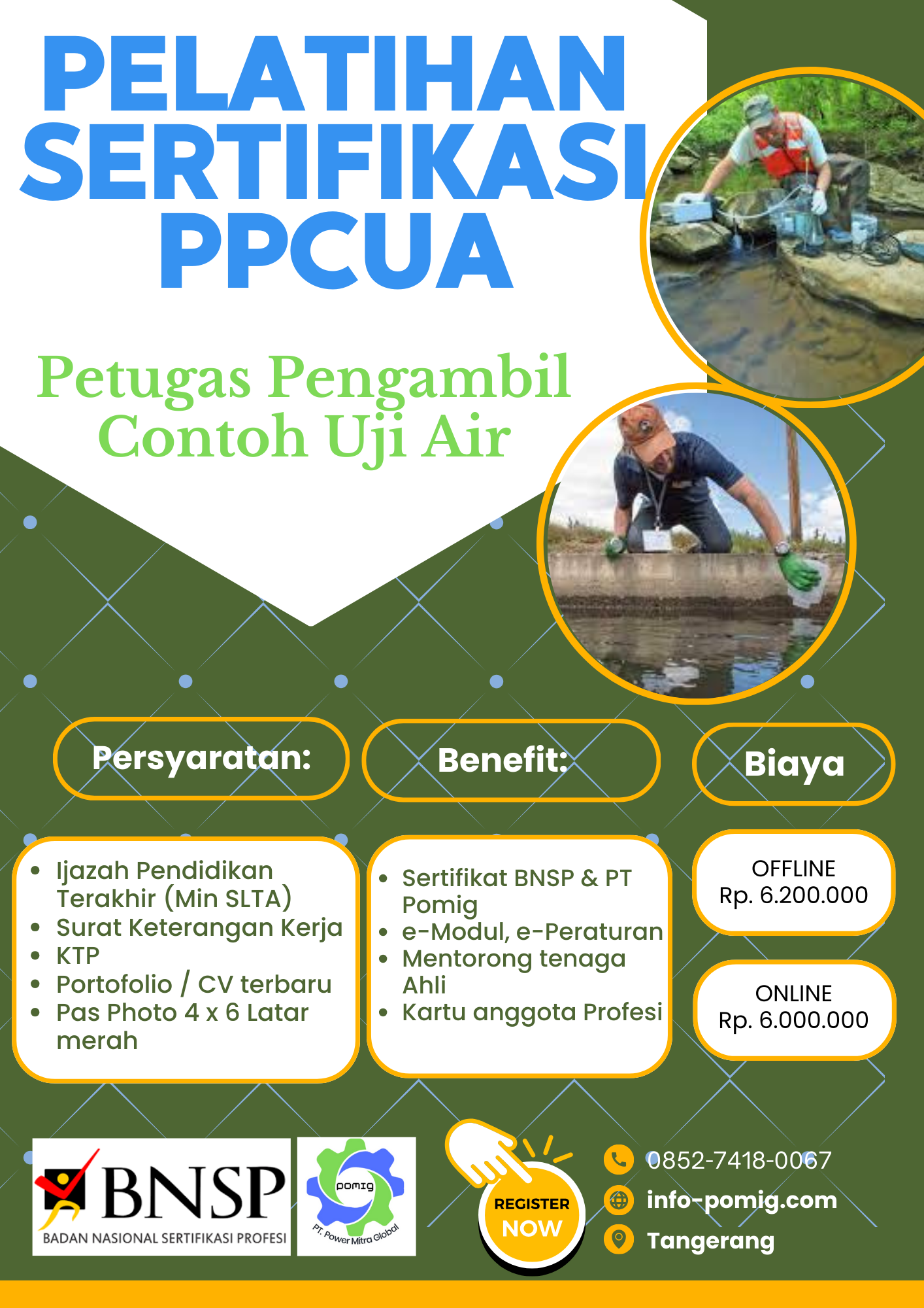 Petugas Pengambil Contoh Uji Air / PPCUA