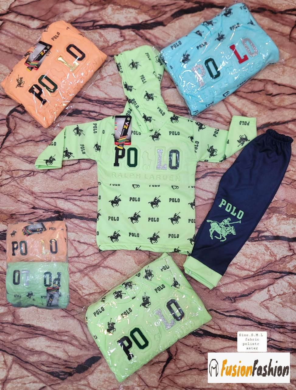 Kids' Polo Print Tracksuit Set
