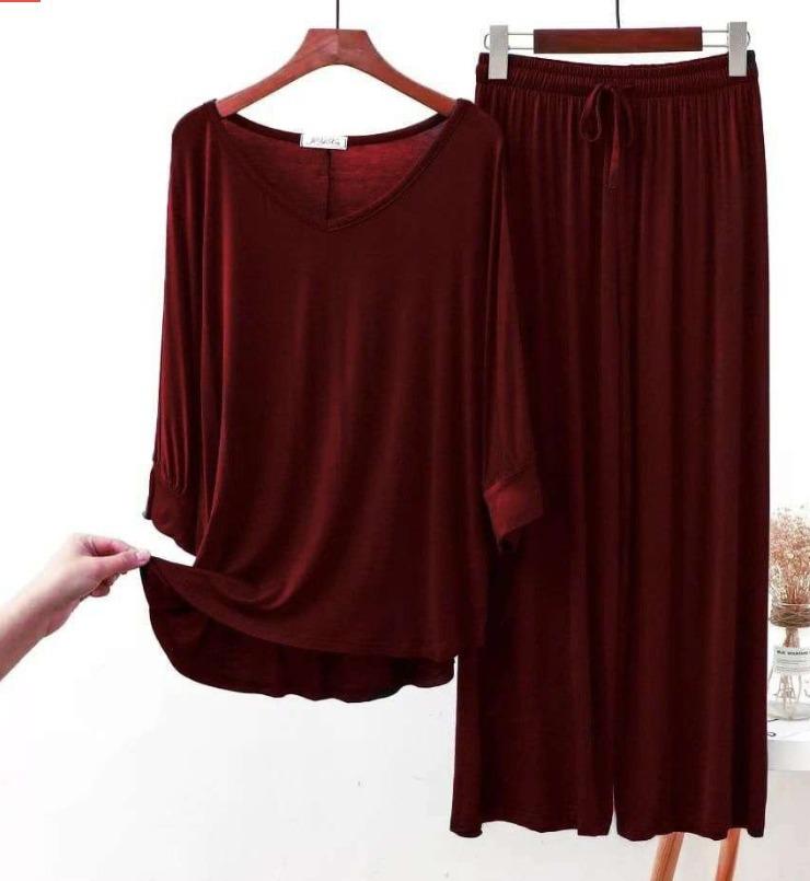 Silky Maroon Pajama Set