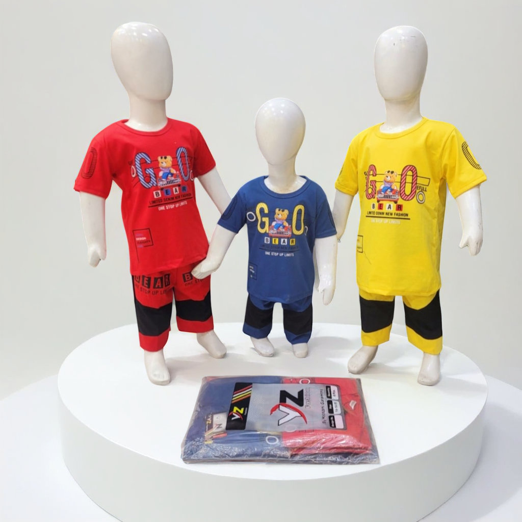 Children's Cartoon Print T-Shirt and Shorts Set